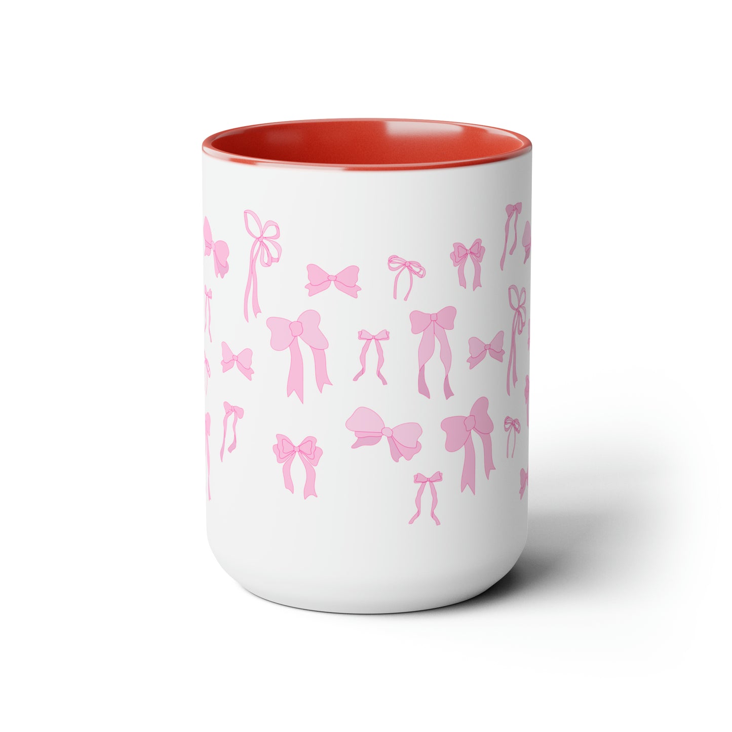 Soft Girl Aesthetic Pink Bow Pint Coffee Mugs