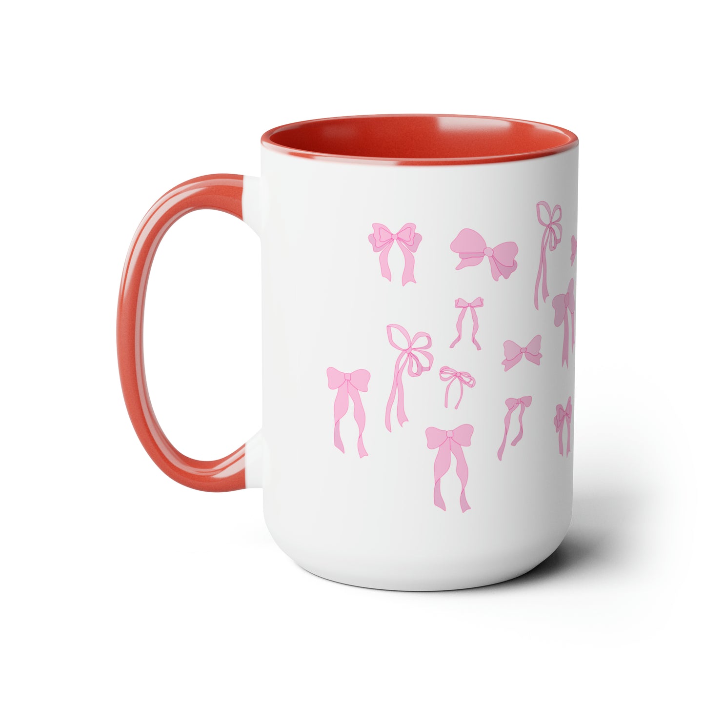 Soft Girl Aesthetic Pink Bow Pint Coffee Mugs