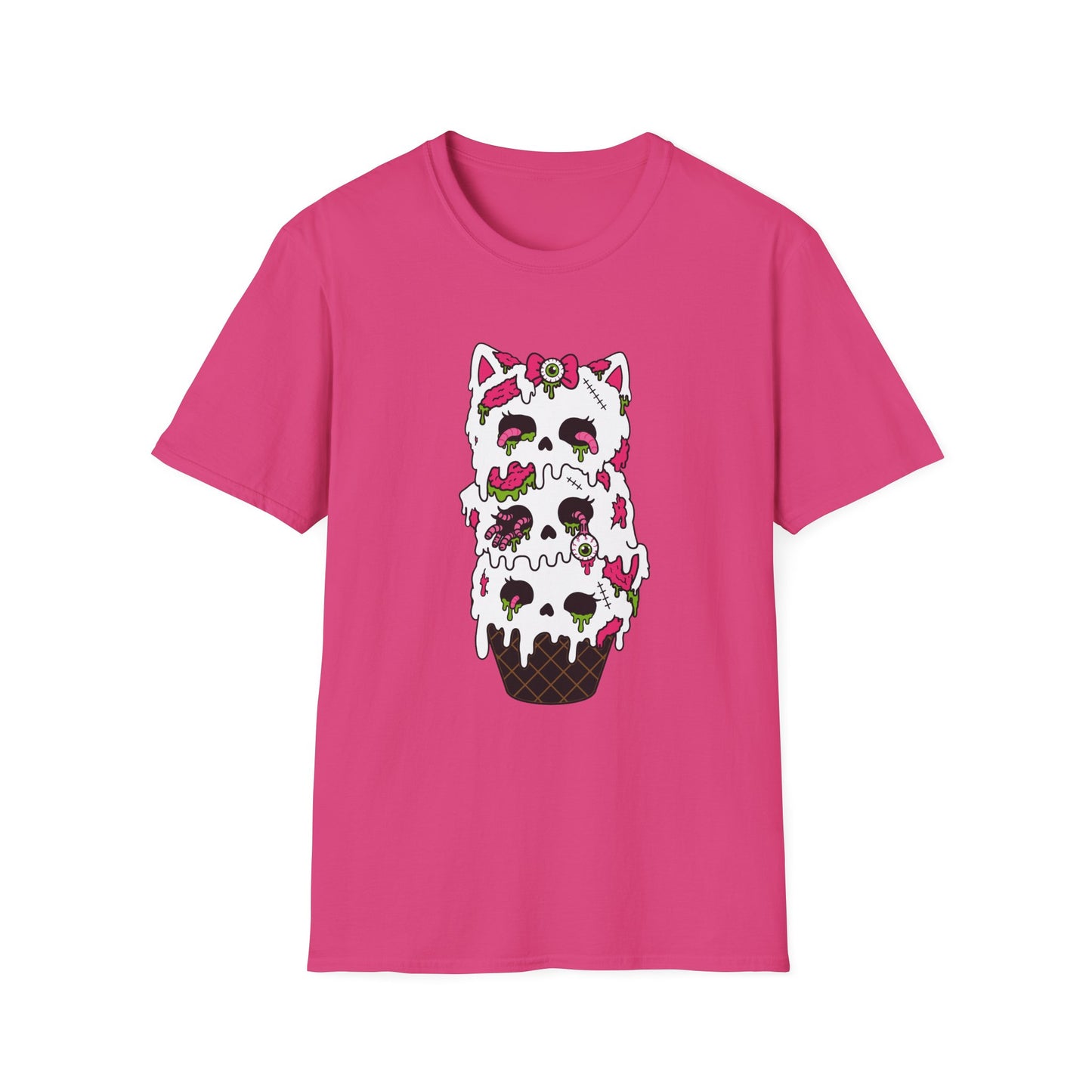 Melting Zombie Cat Ice Cream Unisex Cotton Tee (S–3XL)