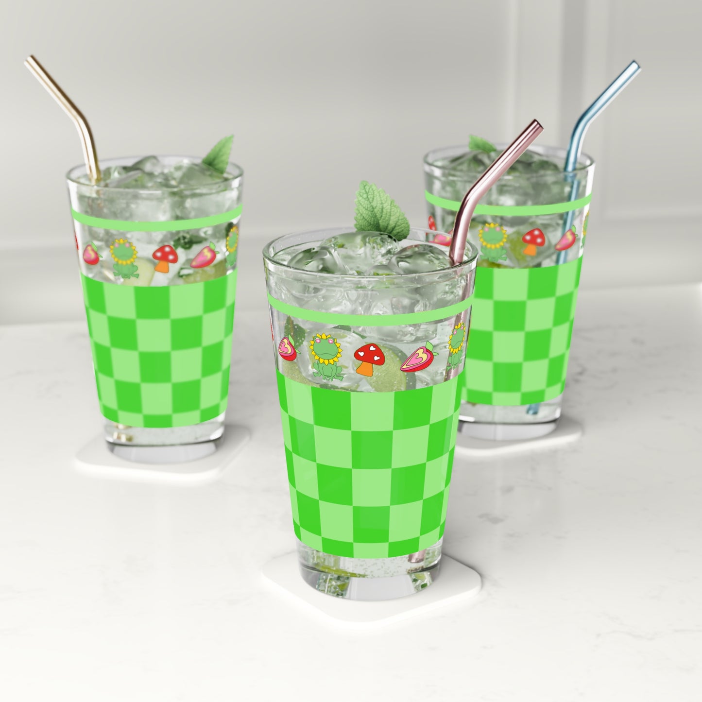 Retro Froggy Pint Glass