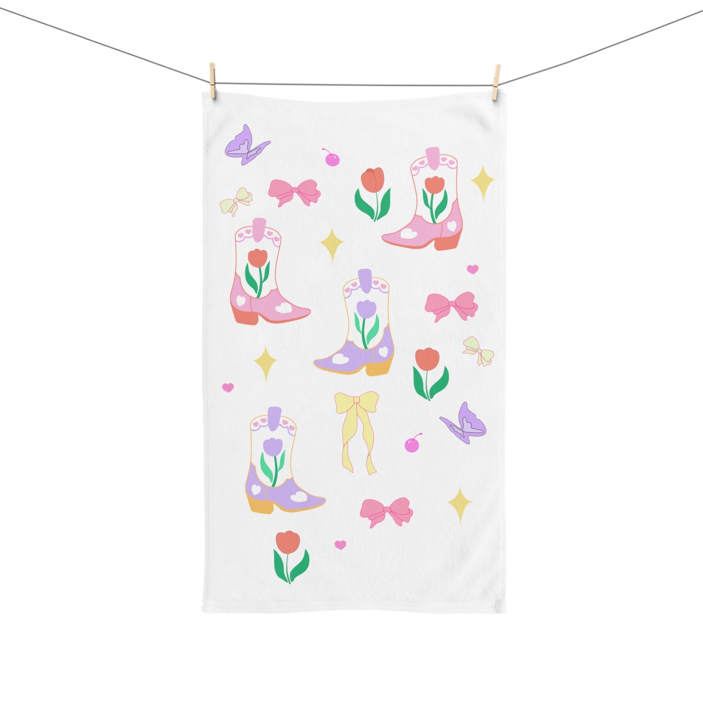 Howdy Girl aesthetic Tulip Hand Towel