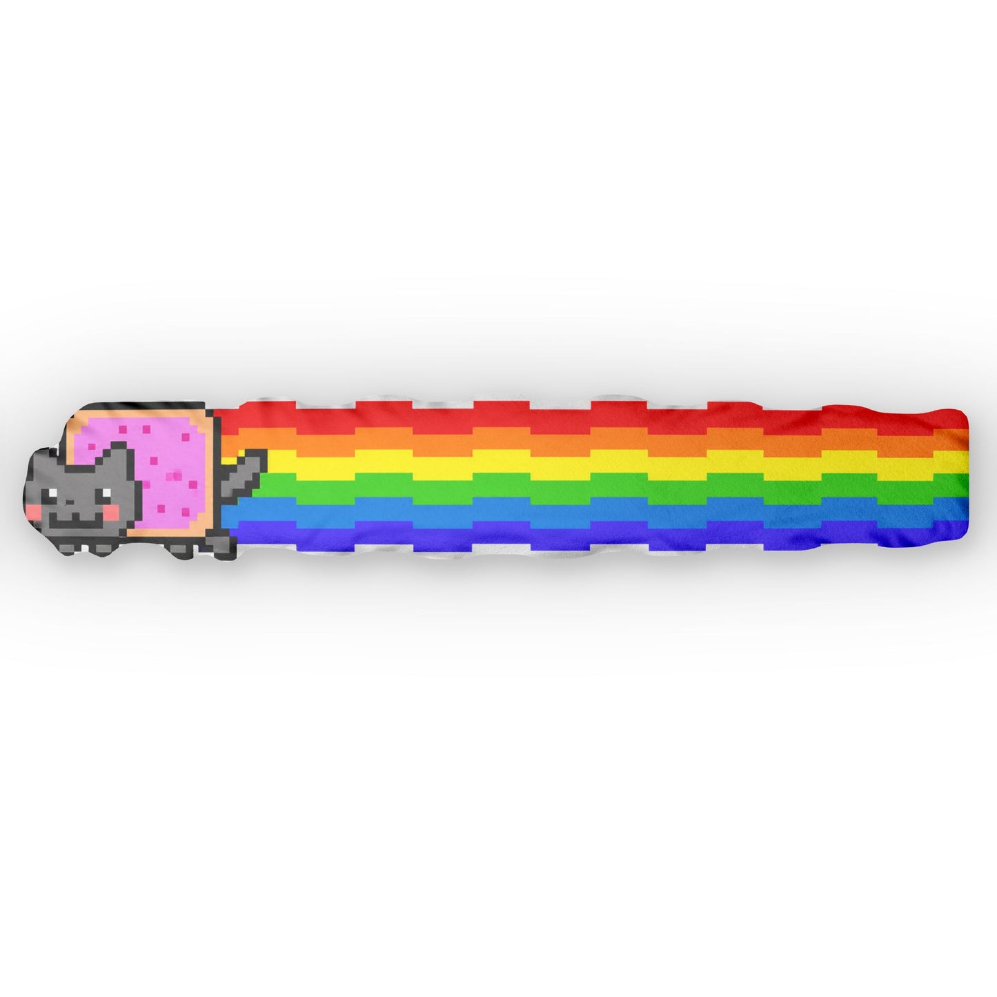Pixel Rainbow Cat Pillow – Frutiger Aero Y2K Internet Cushion