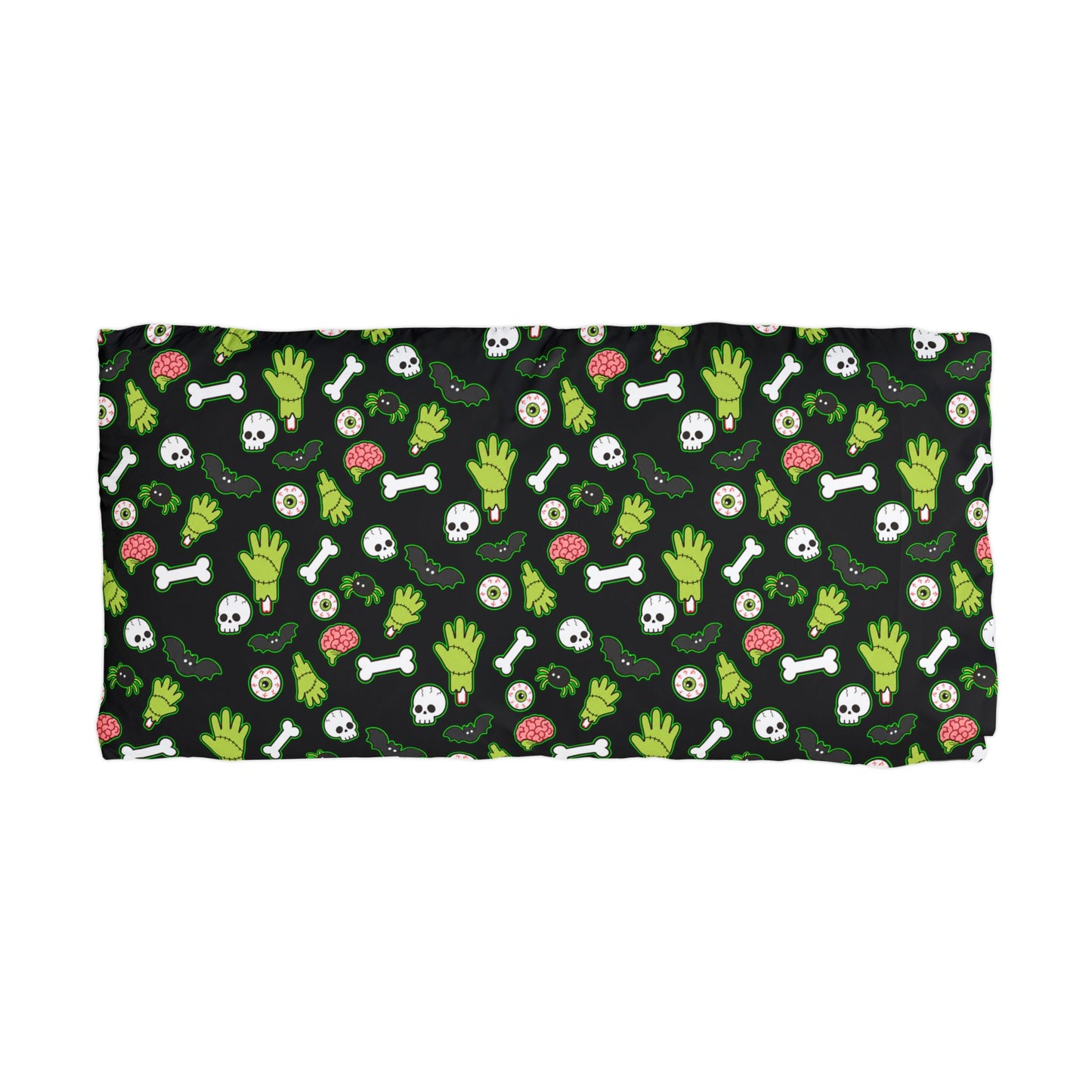 Pillowcase - Cute Creepy Halloween Pattern (Skulls, Bones & Zombie Hands)