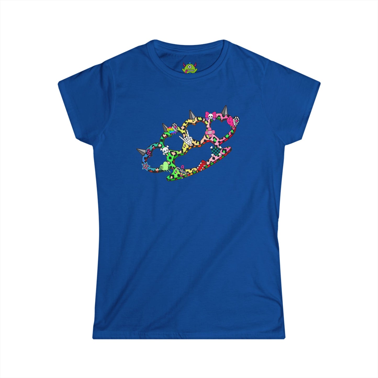 Rainbow Brass Knuckle Women's Graphic Tee – Emo Scene Y2K Baby Tee