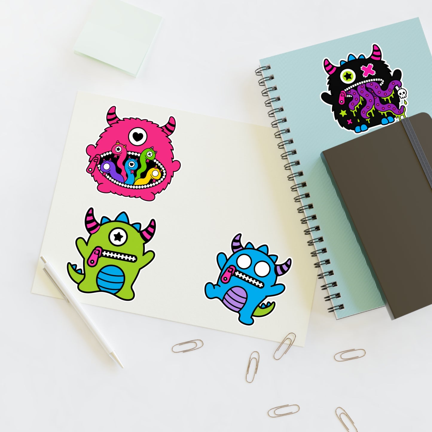 Sheppy Zippy Monster Family Vinyl Sticker Sheet