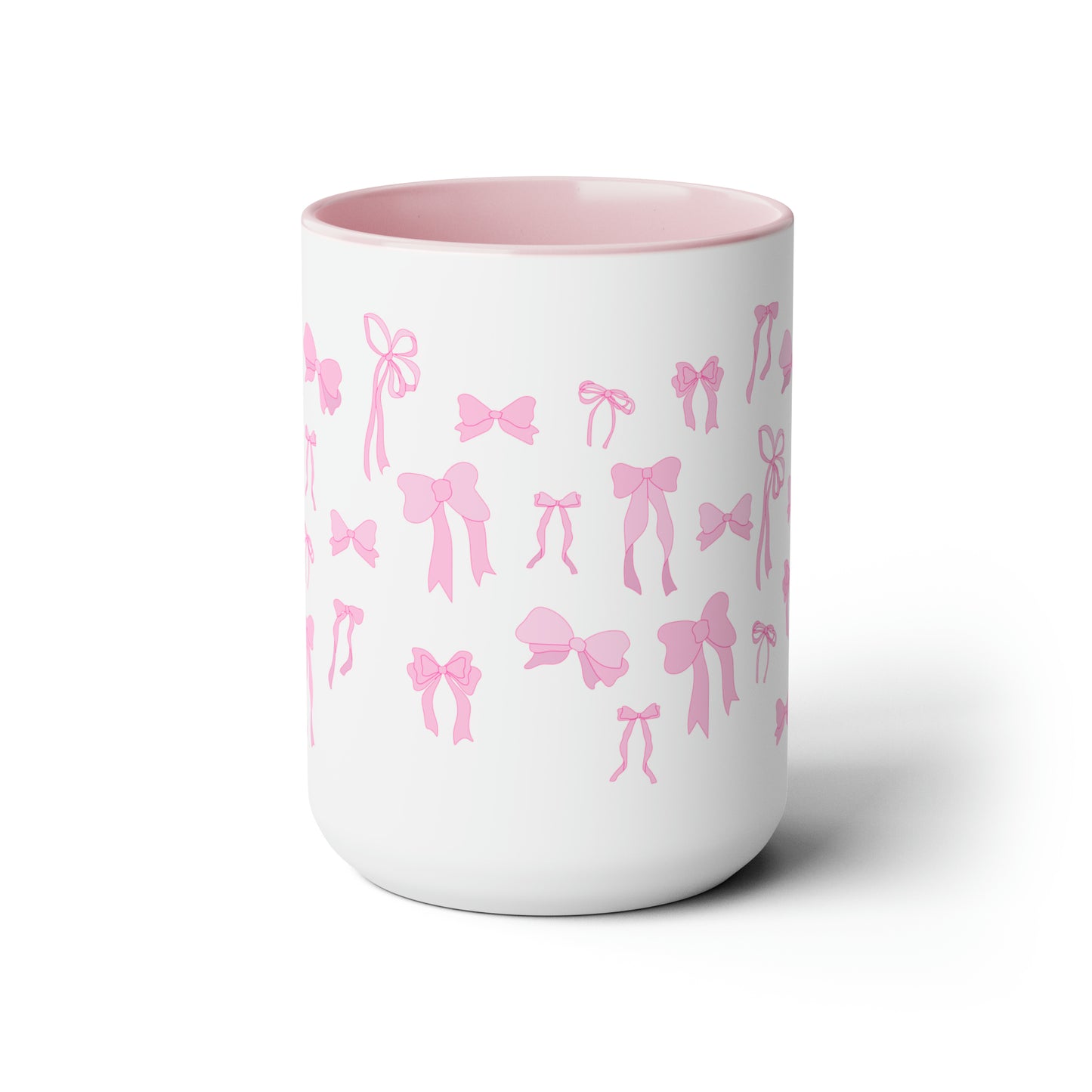 Soft Girl Aesthetic Pink Bow Pint Coffee Mugs