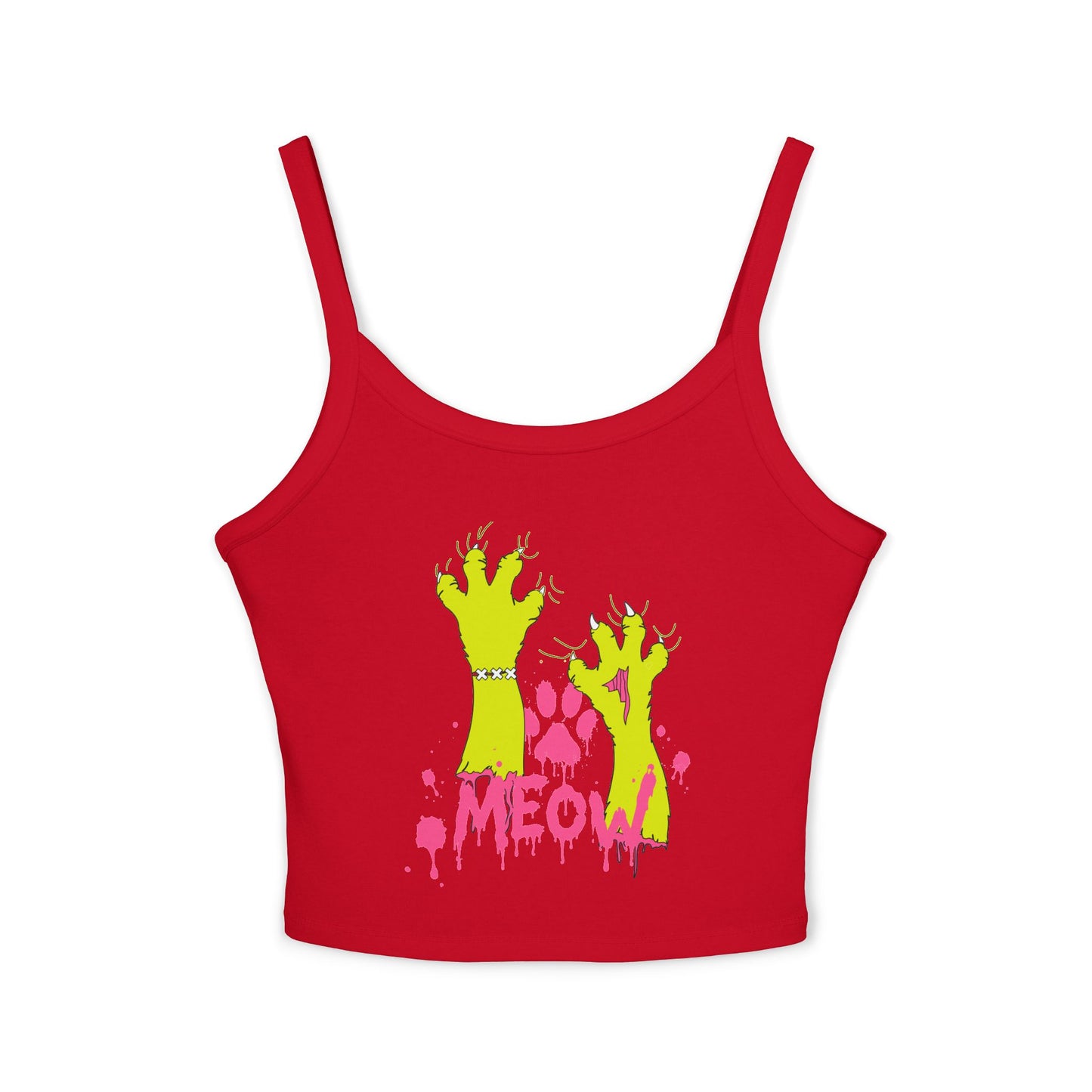 Zombie Cat Claw "MEOW" Women's Crop Tank Top