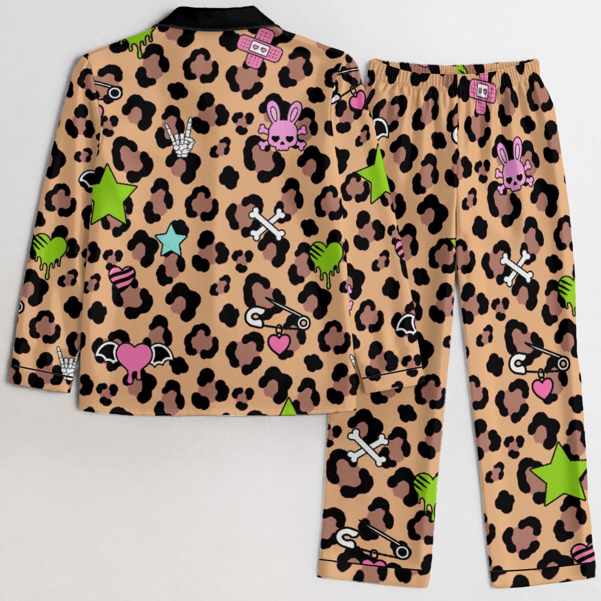 Leopard Scene Kid Satin Pajama Set (S-5XL)