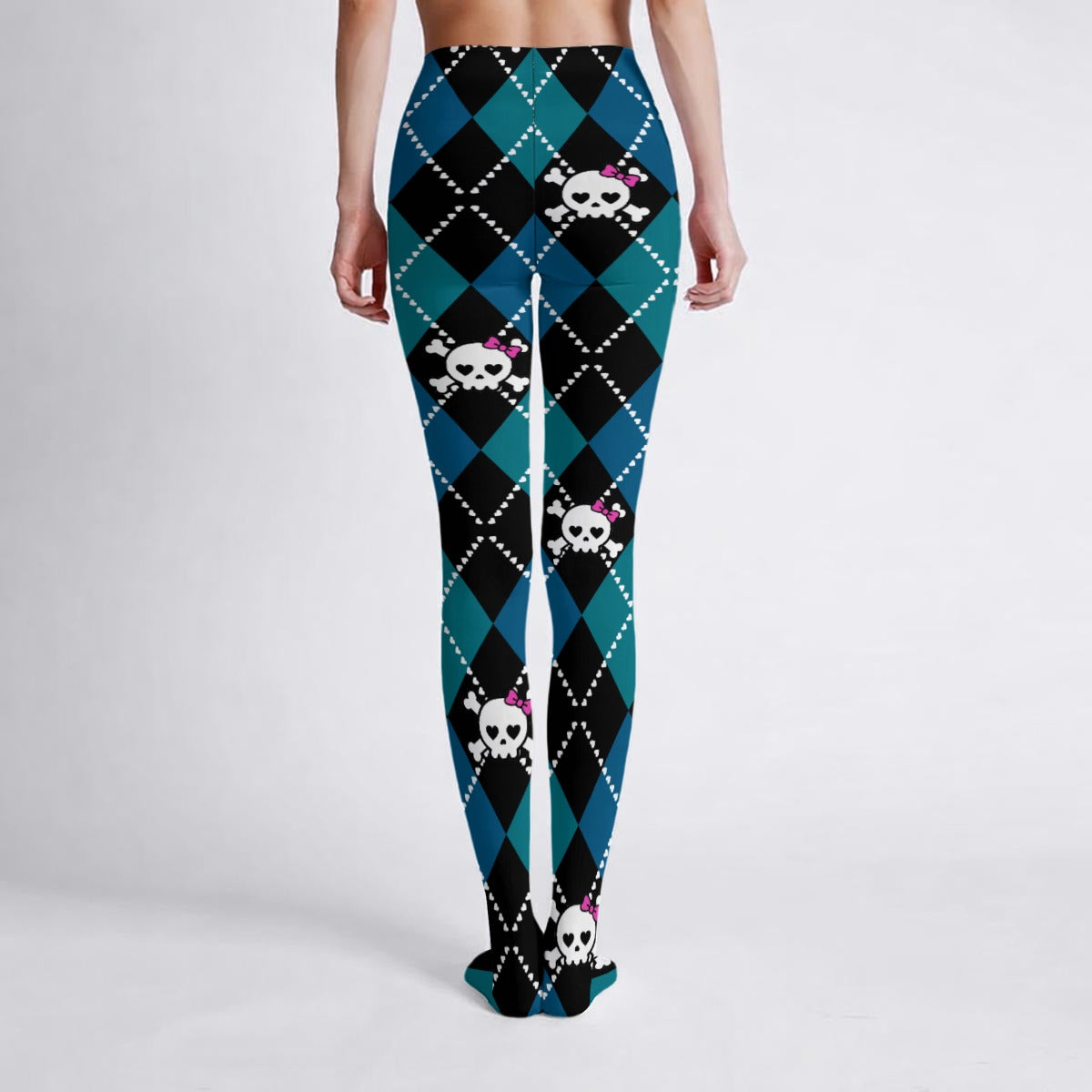 Dead Cute Skull Argyle Tights