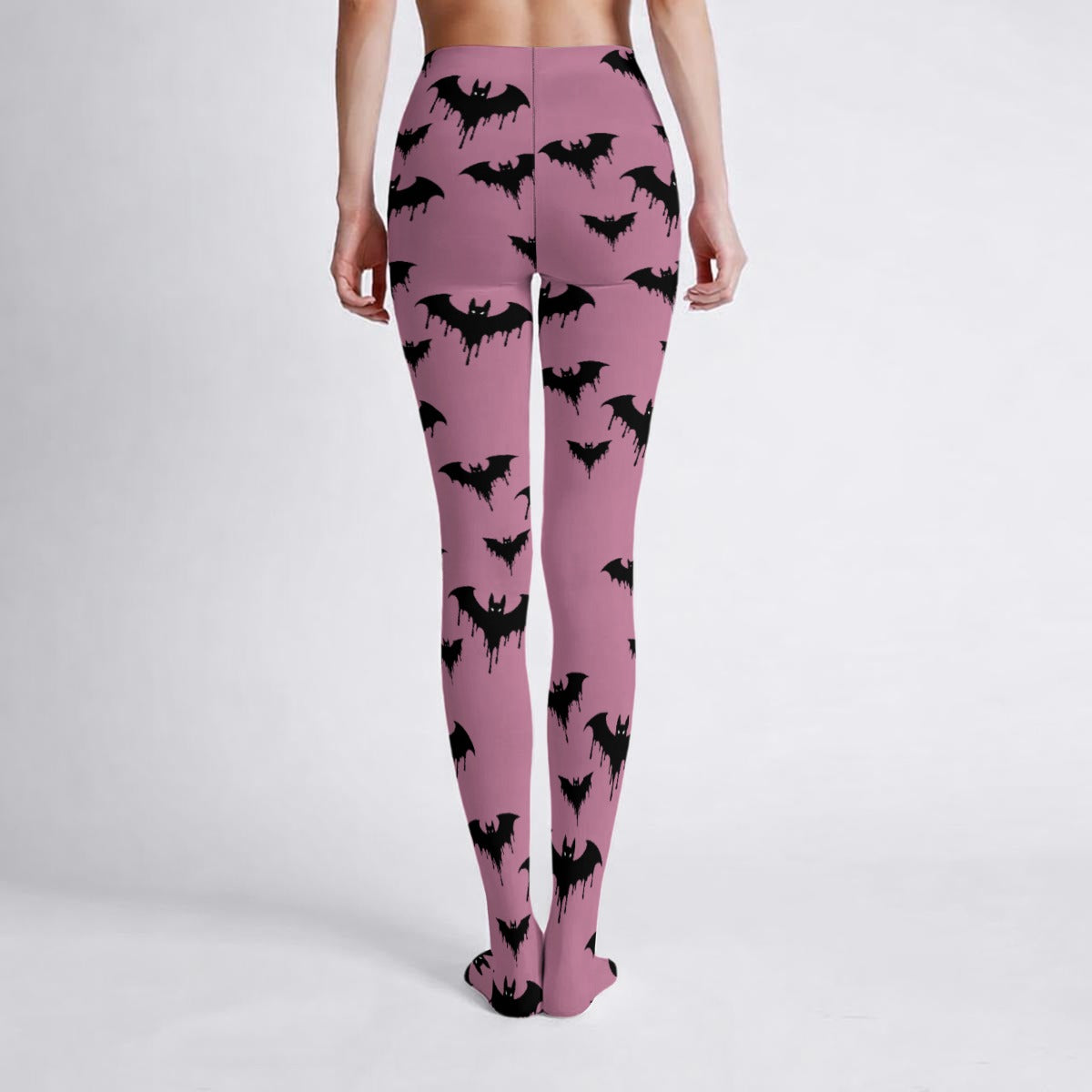 Drippy Bat Tights – Pink & Black Goth High-Stretch Tights