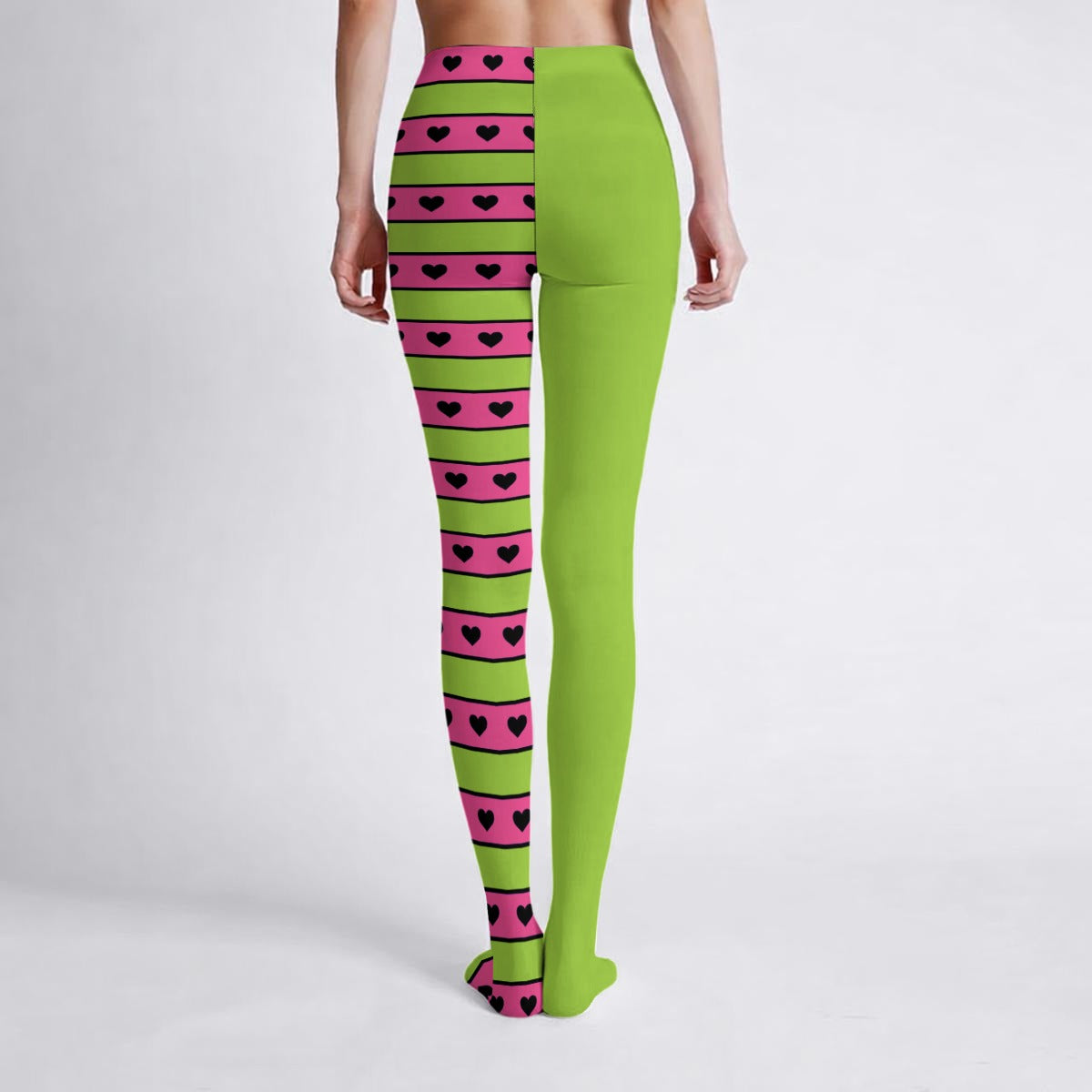 Neon Heart Stripe Women's High-Stretch Tights