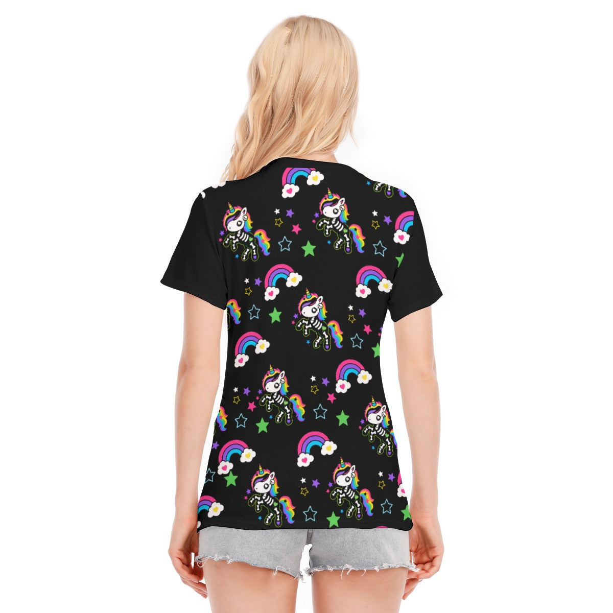 Rainbow Skeleton Unicorn Women's T-Shirt – Emo Scene Y2K, S–9XL