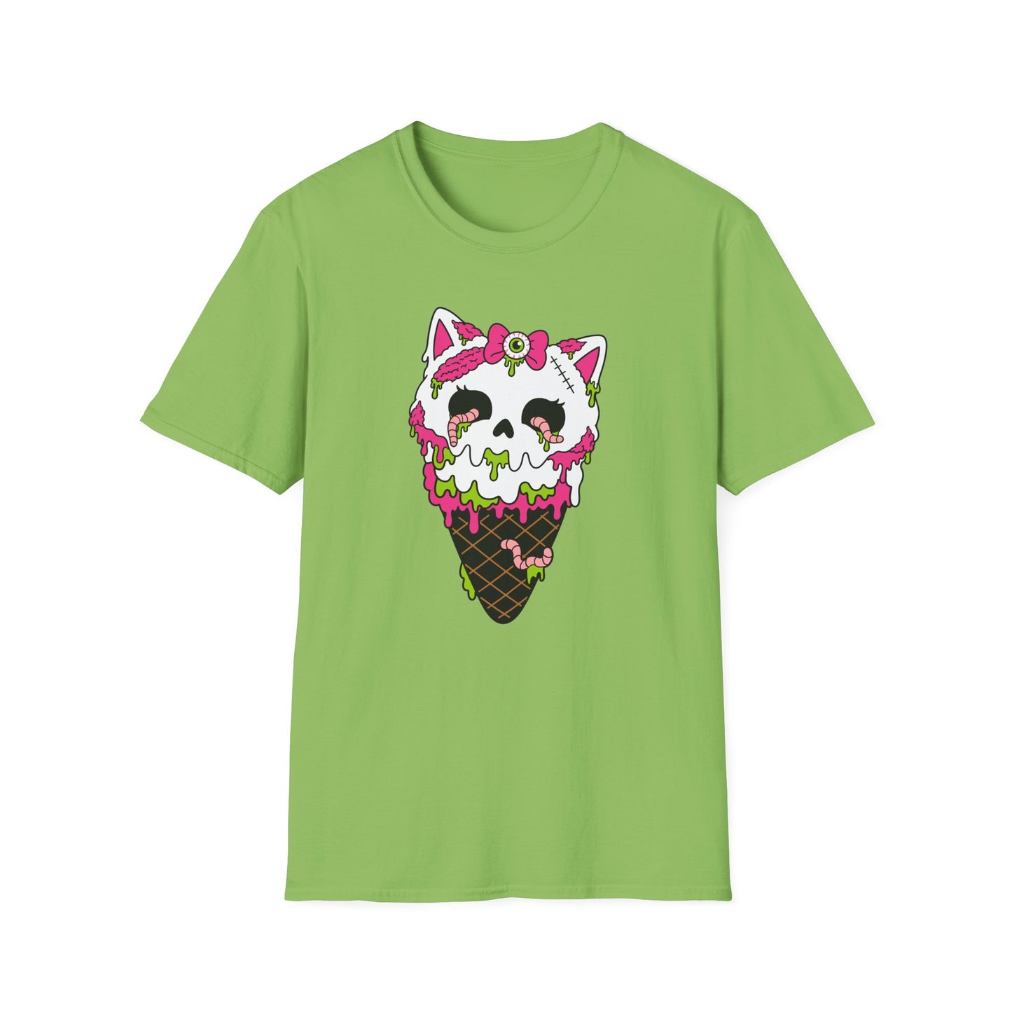 Melting Zombie Cat Ice Cream Unisex Cotton Tee (S–3XL)
