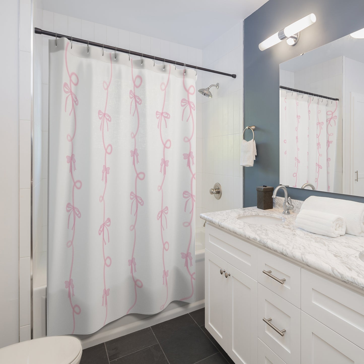 Coquette Bow Aesthetic soft girl Shower Curtains