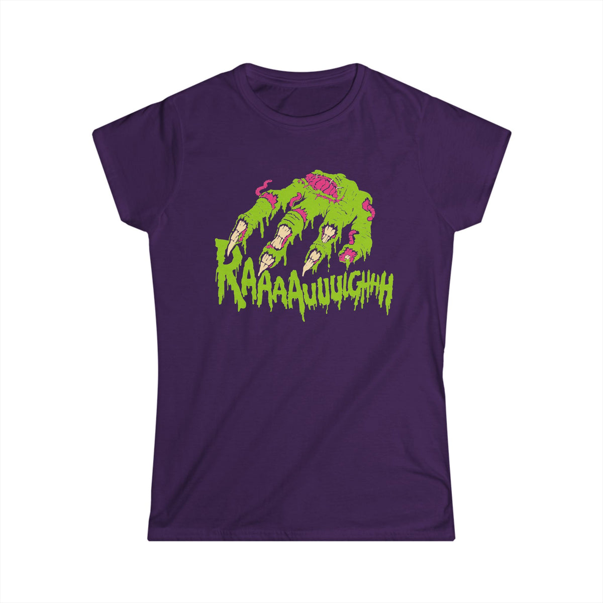 RAAAAUUUGHH Zombie Hand Women’s T-Shirt – Black Scene Horror Tee