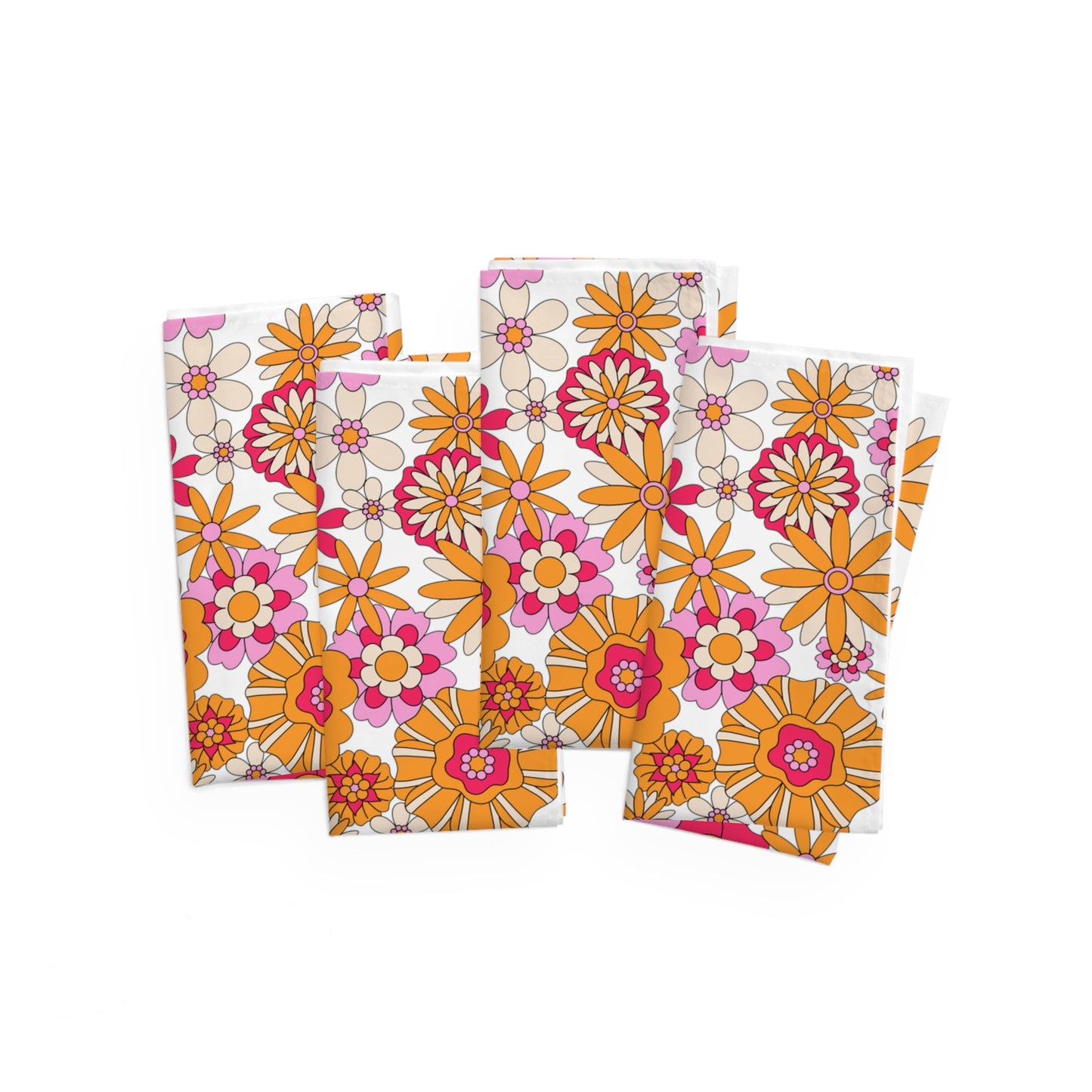 Retro Flower Child Pink Napkins