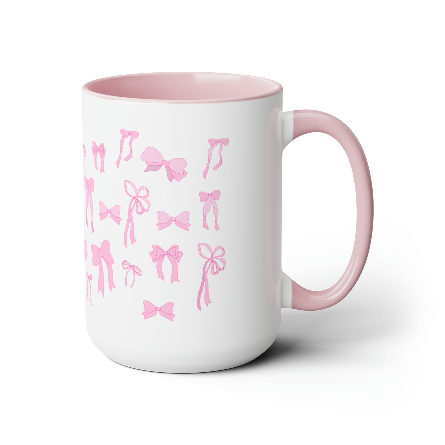 Soft Girl Aesthetic Pink Bow Pint Coffee Mugs