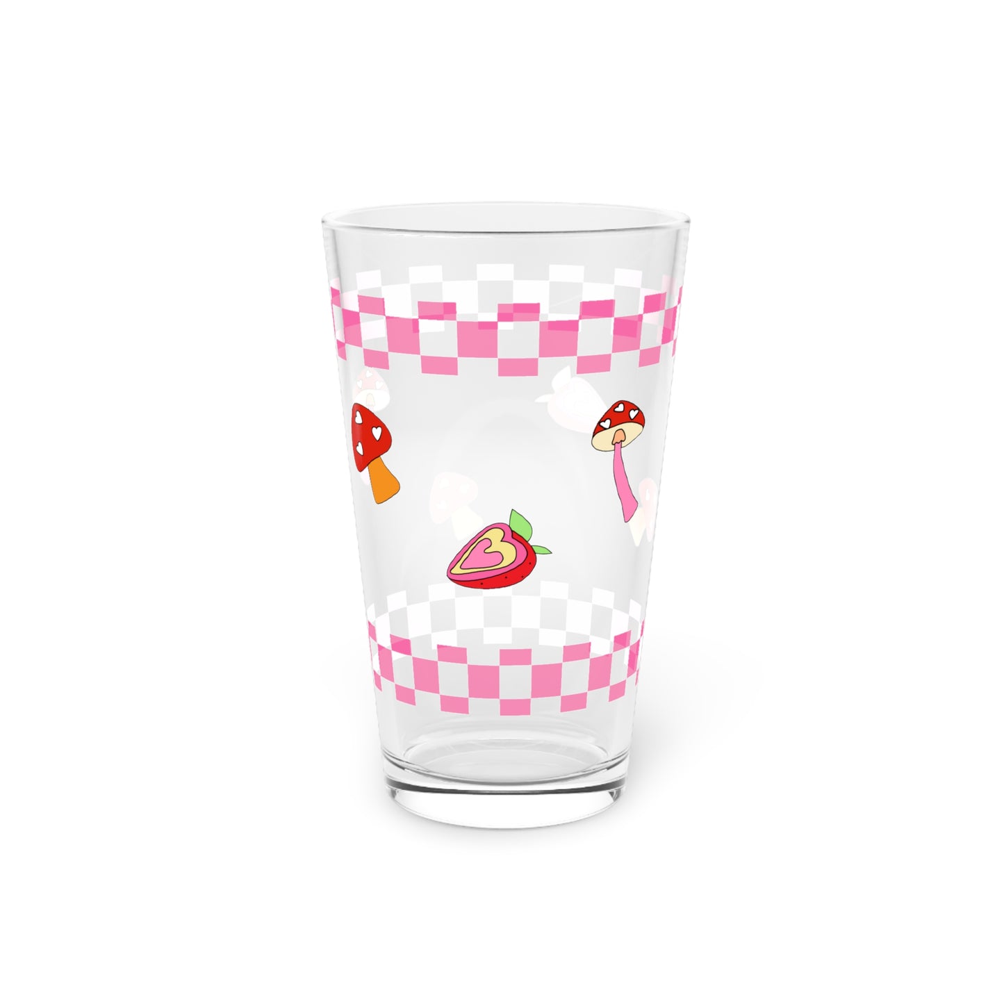 Kawaii Strawberry Mushroom Glass Cup