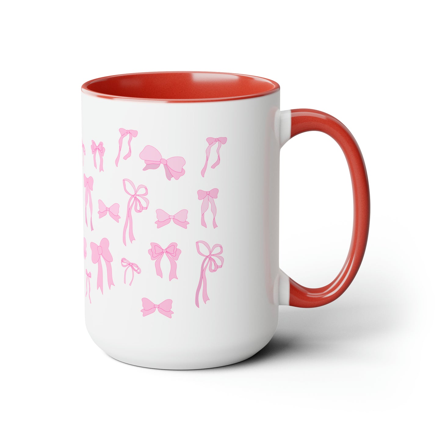 Soft Girl Aesthetic Pink Bow Pint Coffee Mugs