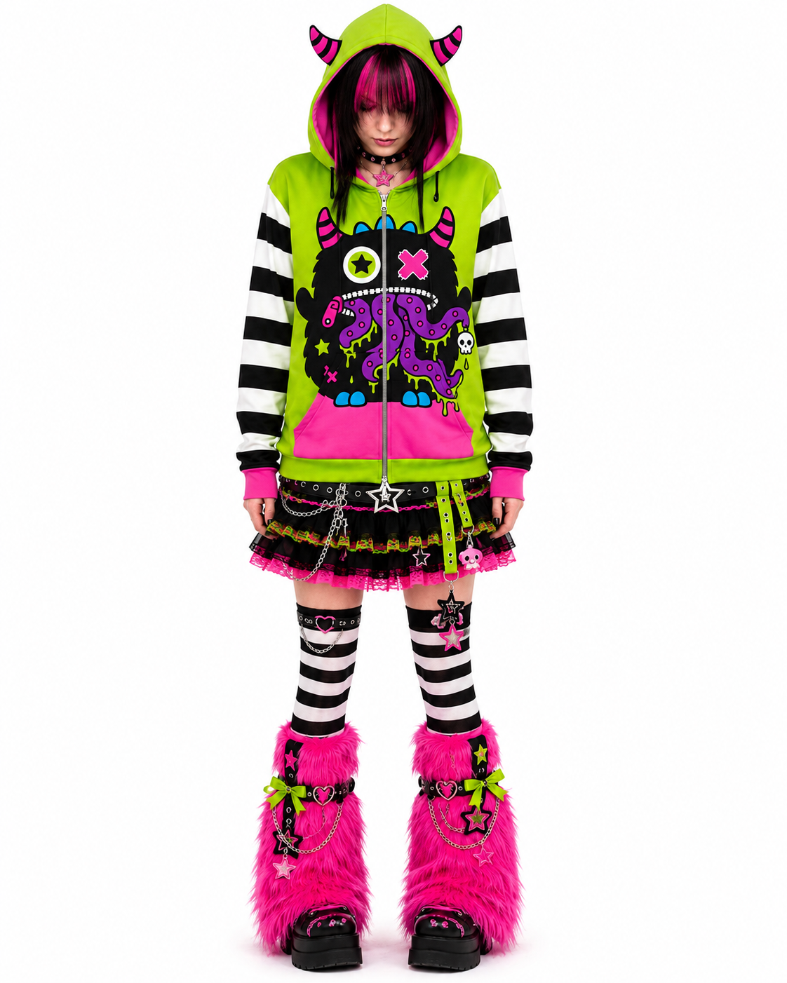 Pre Order Sheppy Zippy Tako Monster Spike Cotton Unisex Hoodie (XS to 6XL)