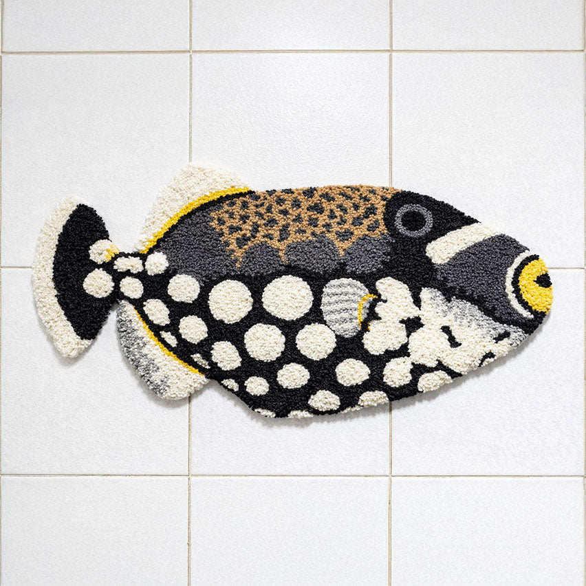 Catch of the Day Fish Shaped Tufted Bath Mat