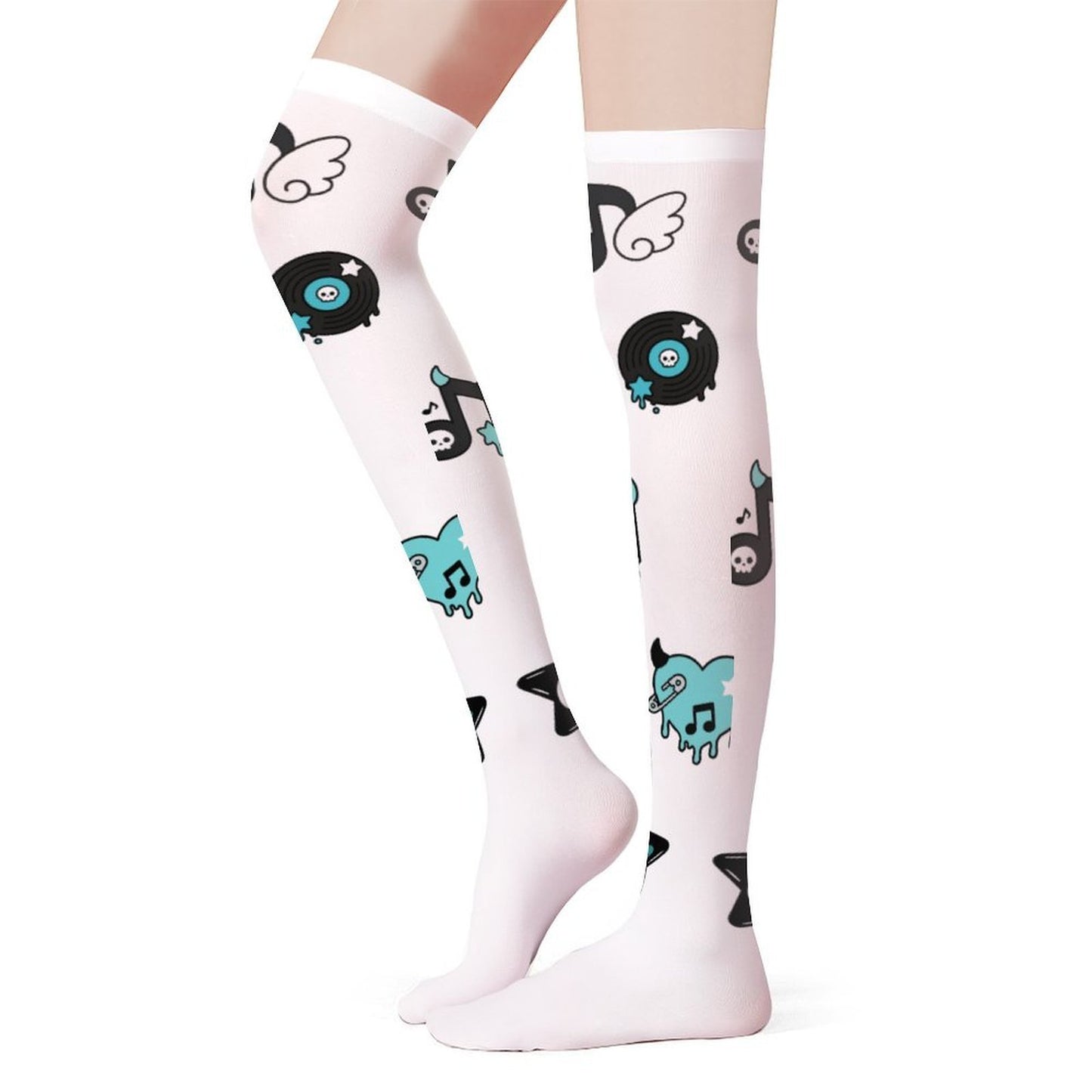 Y2K Music Scene Kid Knee High Stockings