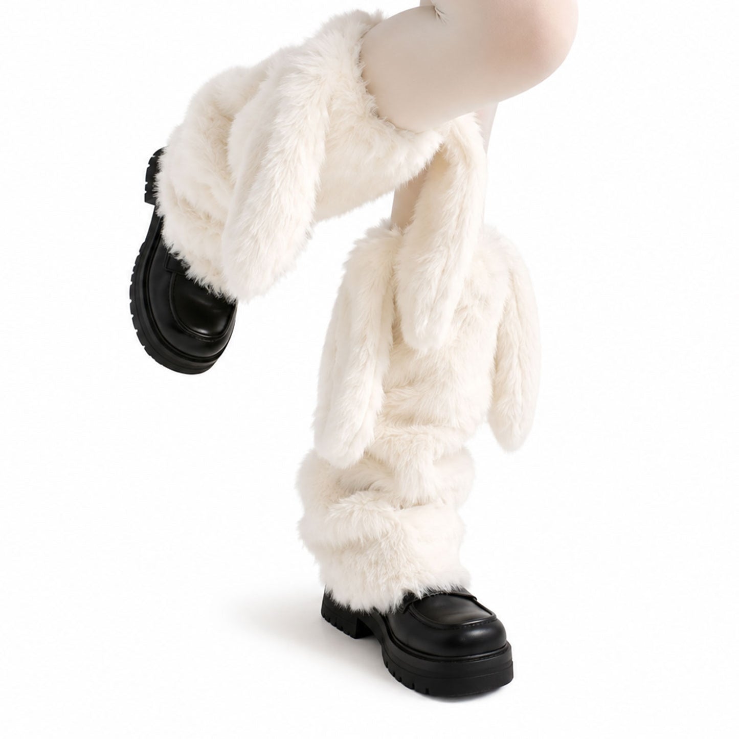 Bunny Ear Faux Fur Leg Warmers