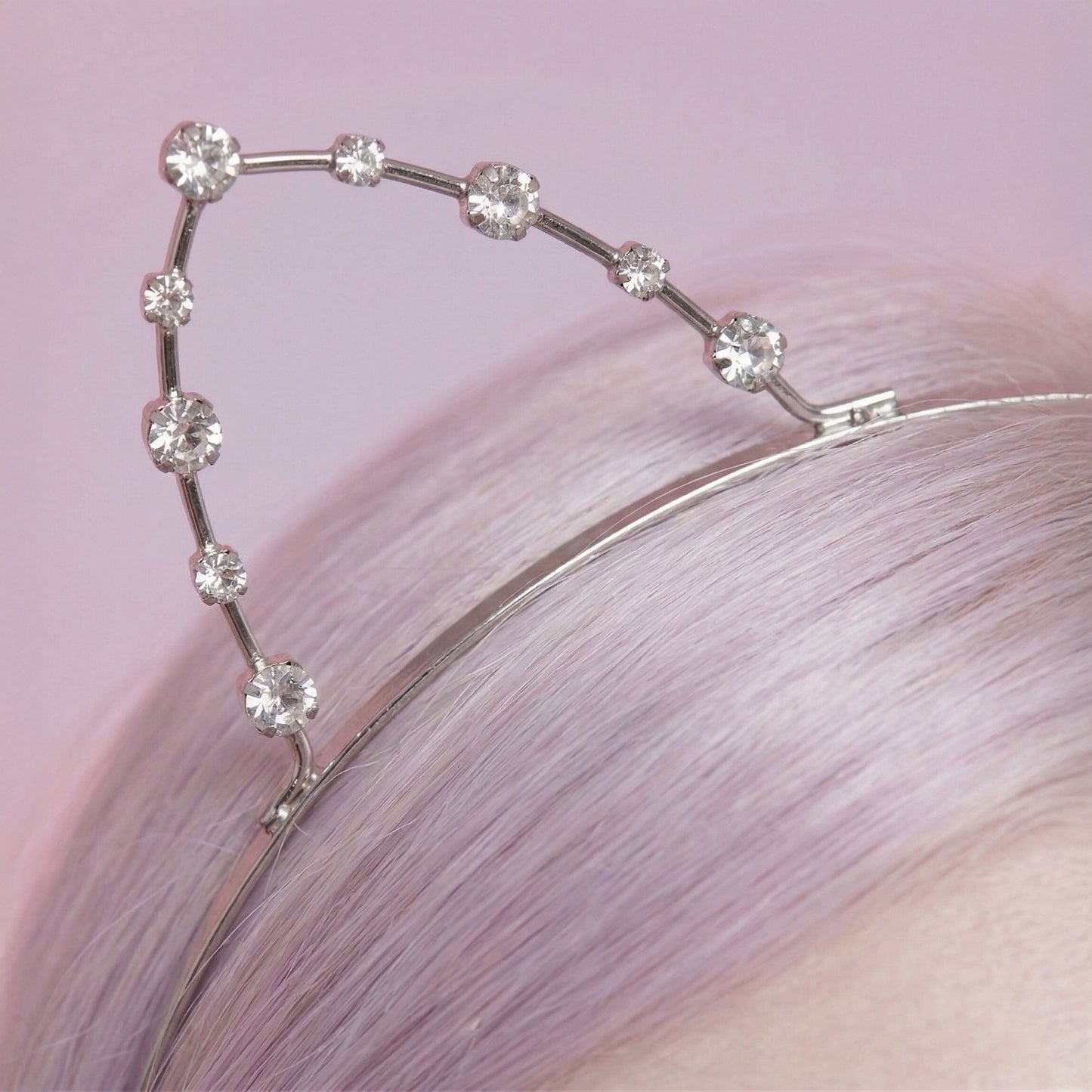 Kawaii Harajuku Cat Ear Headband – Crystal Kitty Ears Hair Accessory