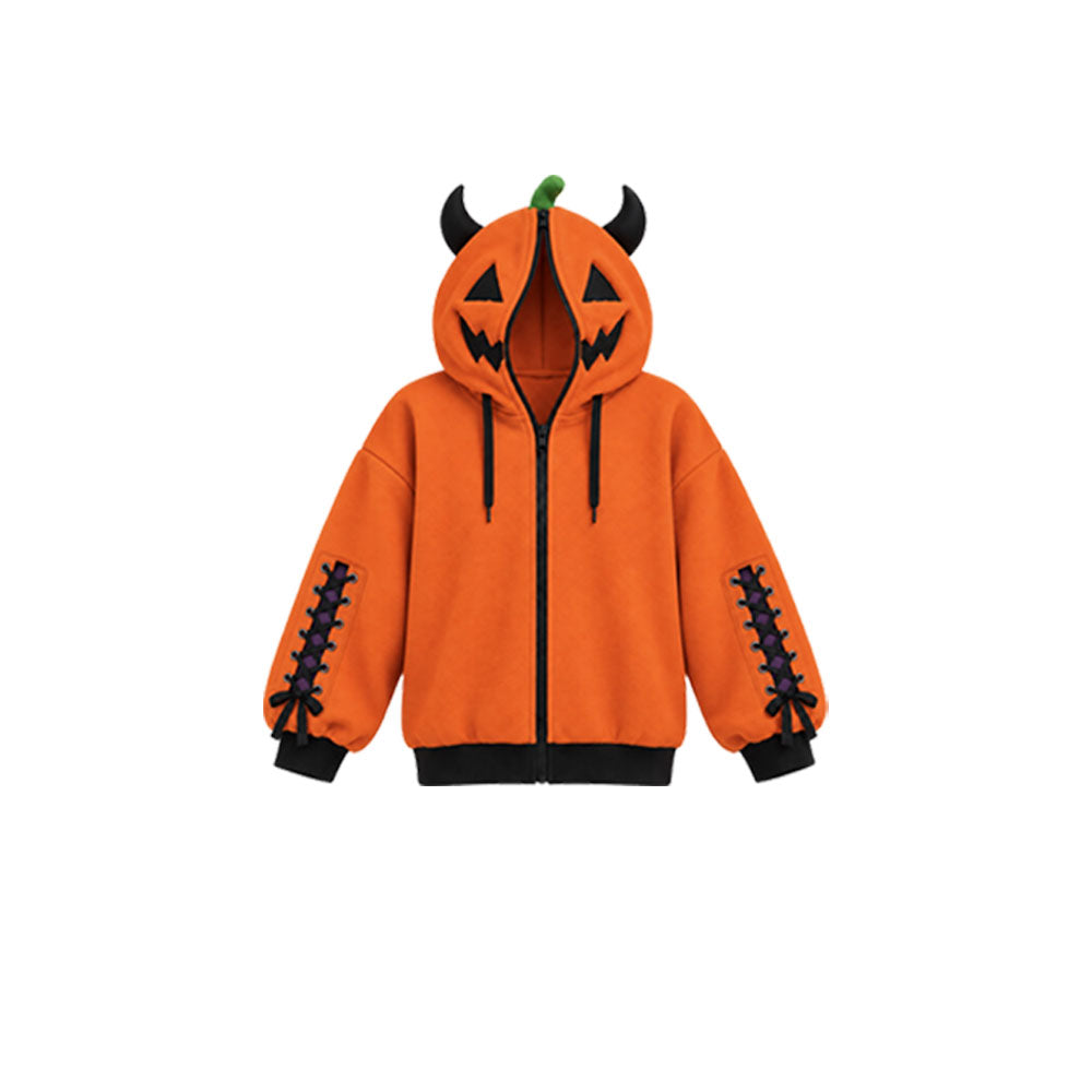 Zombie Pumpkin Monster Zip-Up Hoodie
