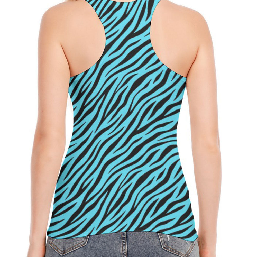 Leopard Skull Zebra Racer Tank
