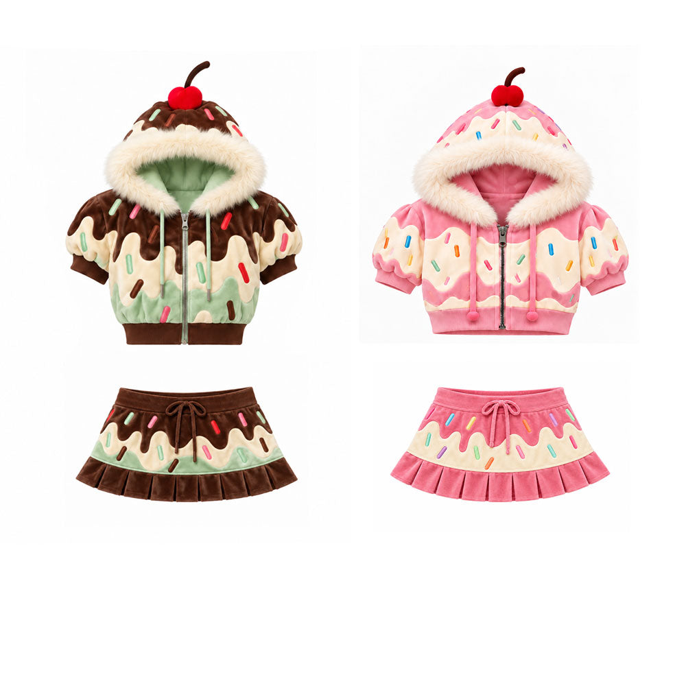 Ice Cream Sundae Velour Two-Piece Set