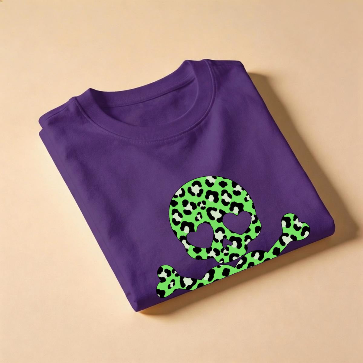 Neon Leopard Skull Unisex Cotton T-Shirt (S–5XL)