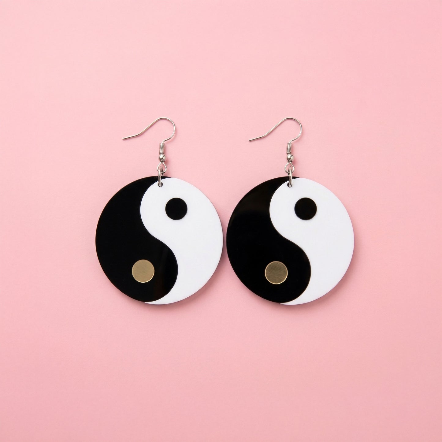 Yin Yang Acrylic Drop Earrings