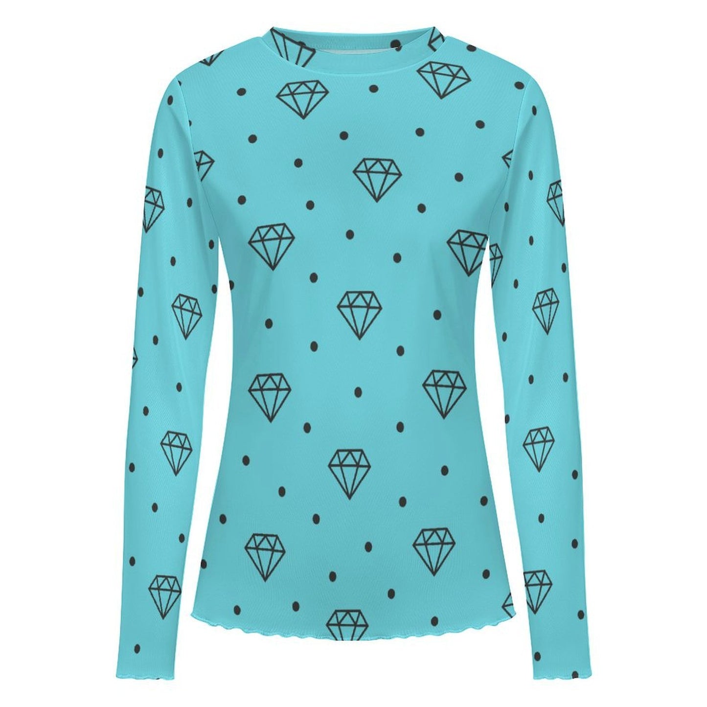 Diamond Dot Scene Queen Mesh Sheer Top