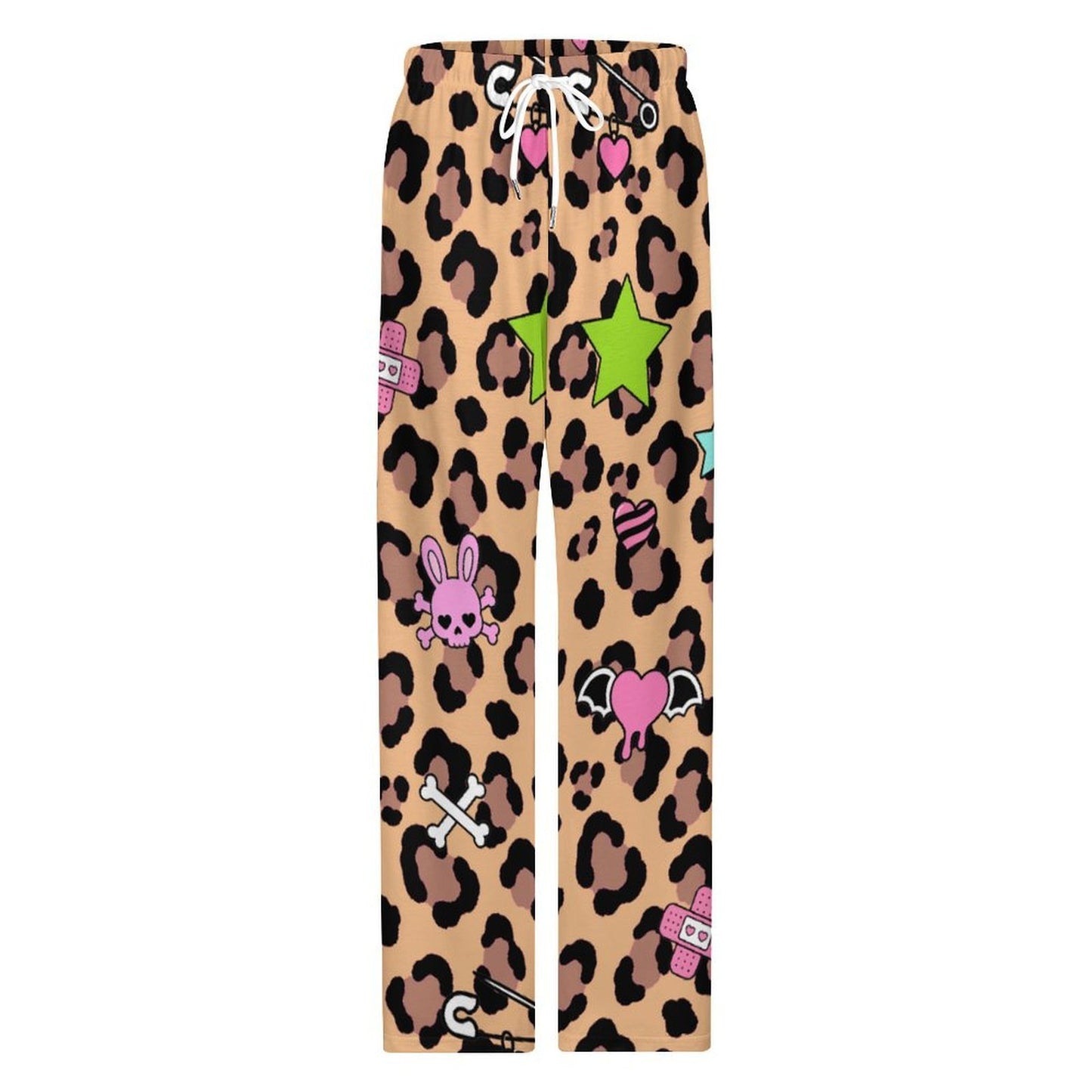 Leopard Goth Emo Women's Cotton Pajama Pants
