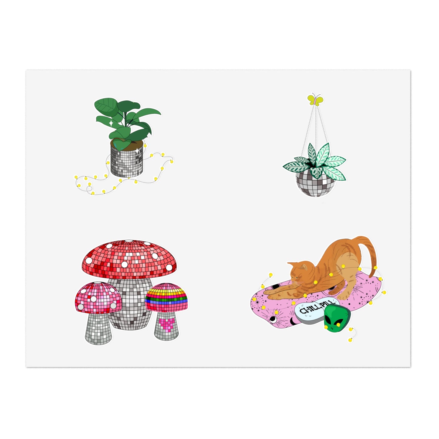 Boho Soft Grunge Disco Sticker Sheets