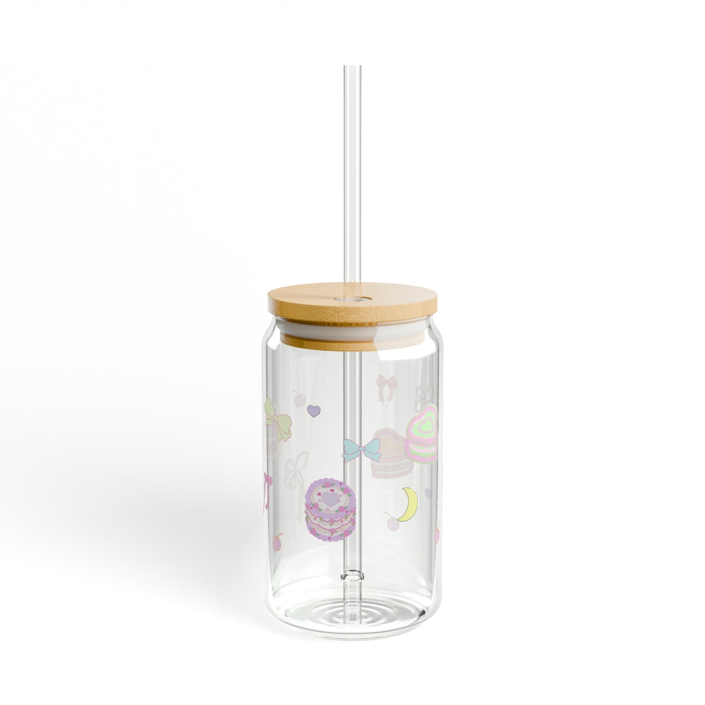 Pastel Aesthetic Cake Sipper Glass, 16oz