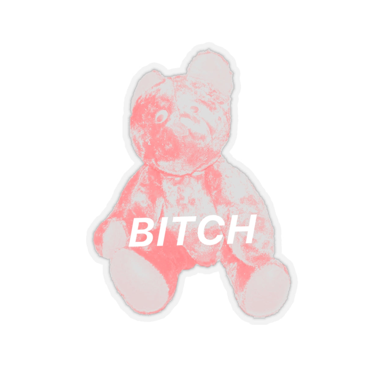 BITCH Pink Bear Sticker