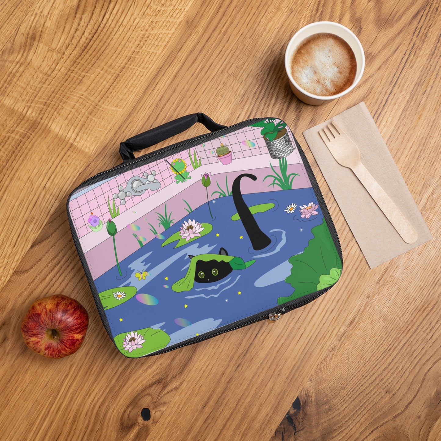 Kawaii Neko night bath Lunch Bag