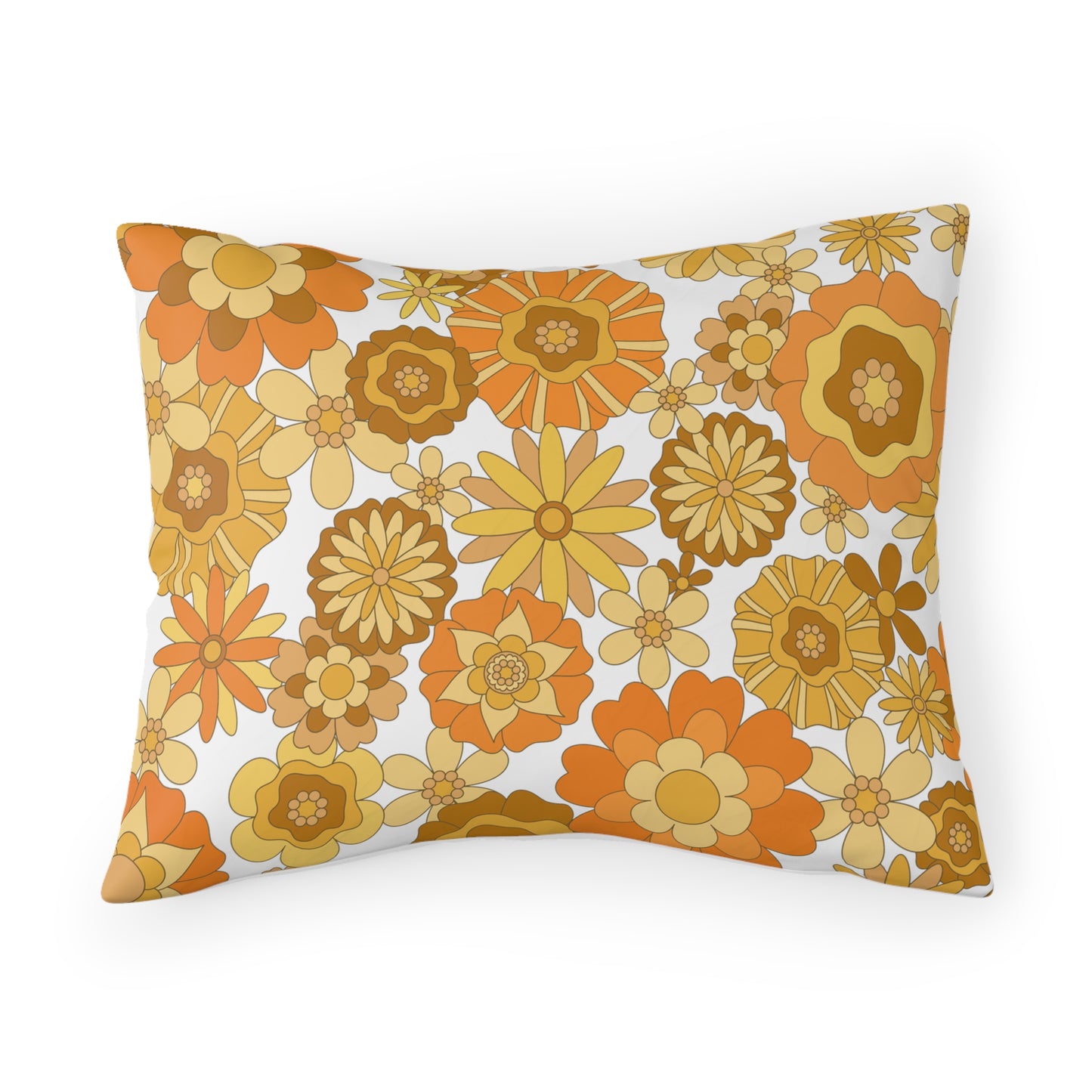 Groovy Retro 70s Vibe Flower Child Pillow Sham