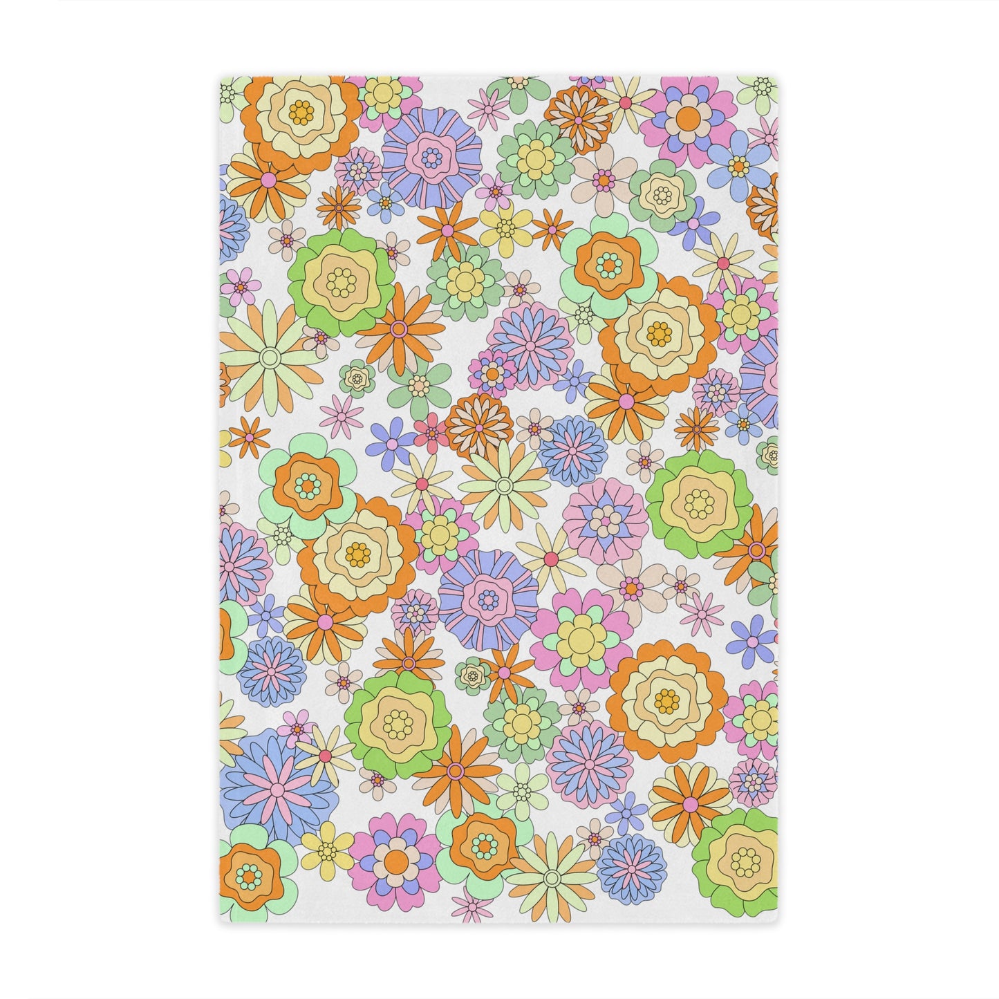 Retro Flower Child Green Blanket