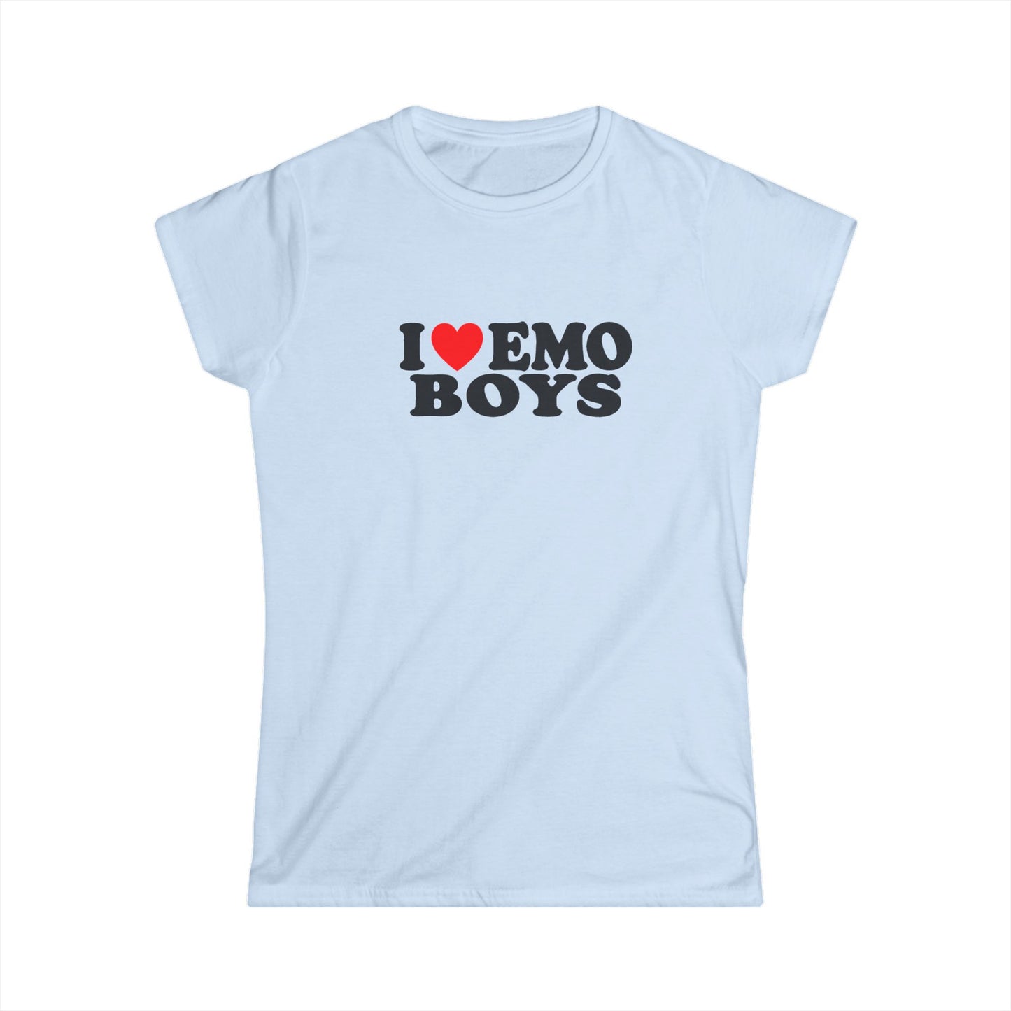 I Love Emo Boys Women’s Tee | Pink Scene Graphic T-Shirt