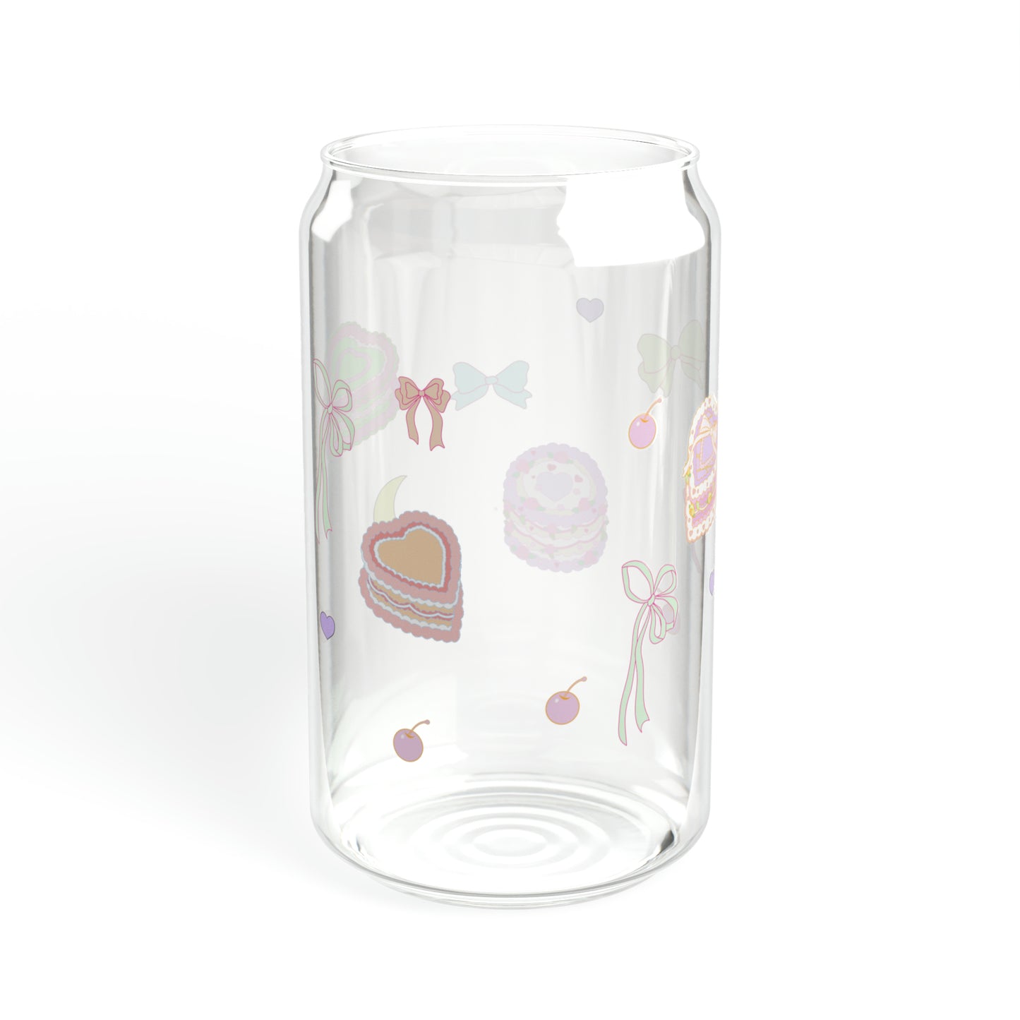 Pastel Aesthetic Cake Sipper Glass, 16oz