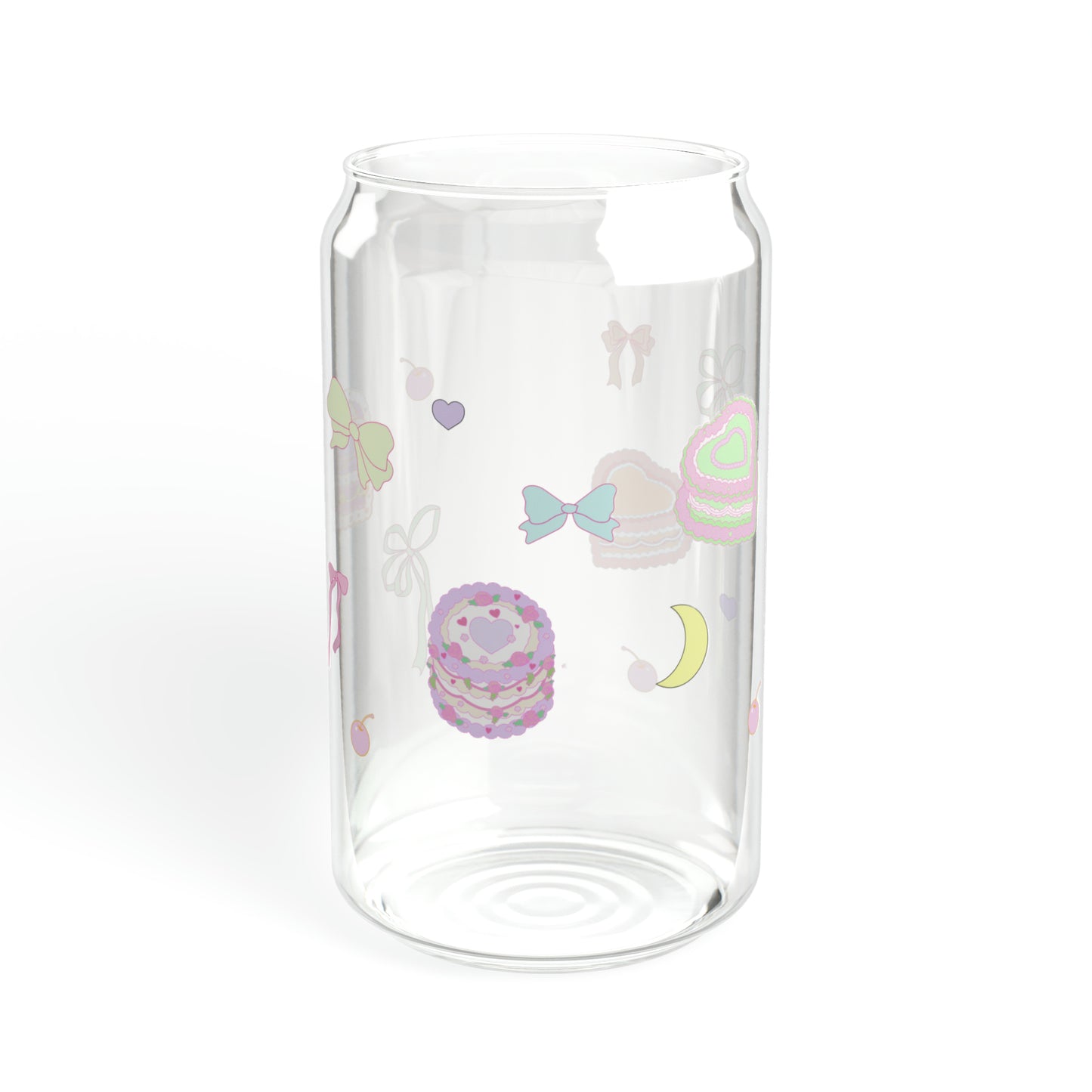 Pastel Aesthetic Cake Sipper Glass, 16oz