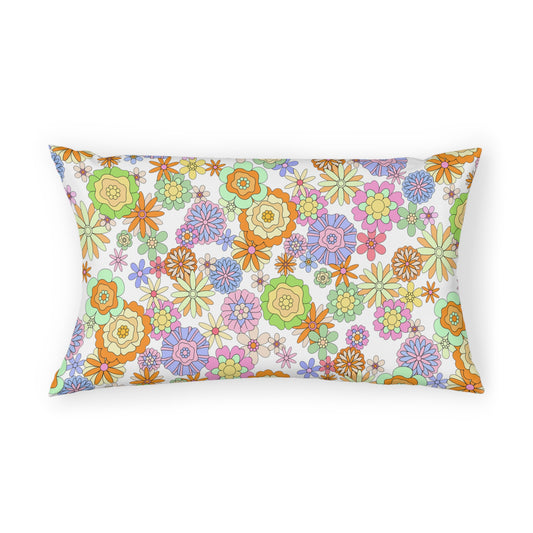 Retro Flower Child Green Pillow Sham