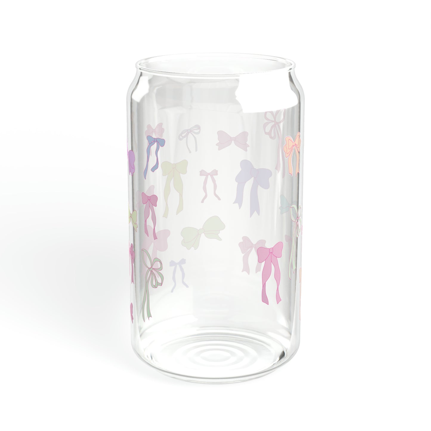 Y2K Soft Girl Aesthetic bow Sipper Glass, 16oz