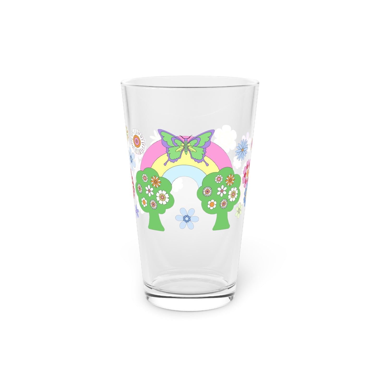 Retro Flower Sweet Dream Pint Glass