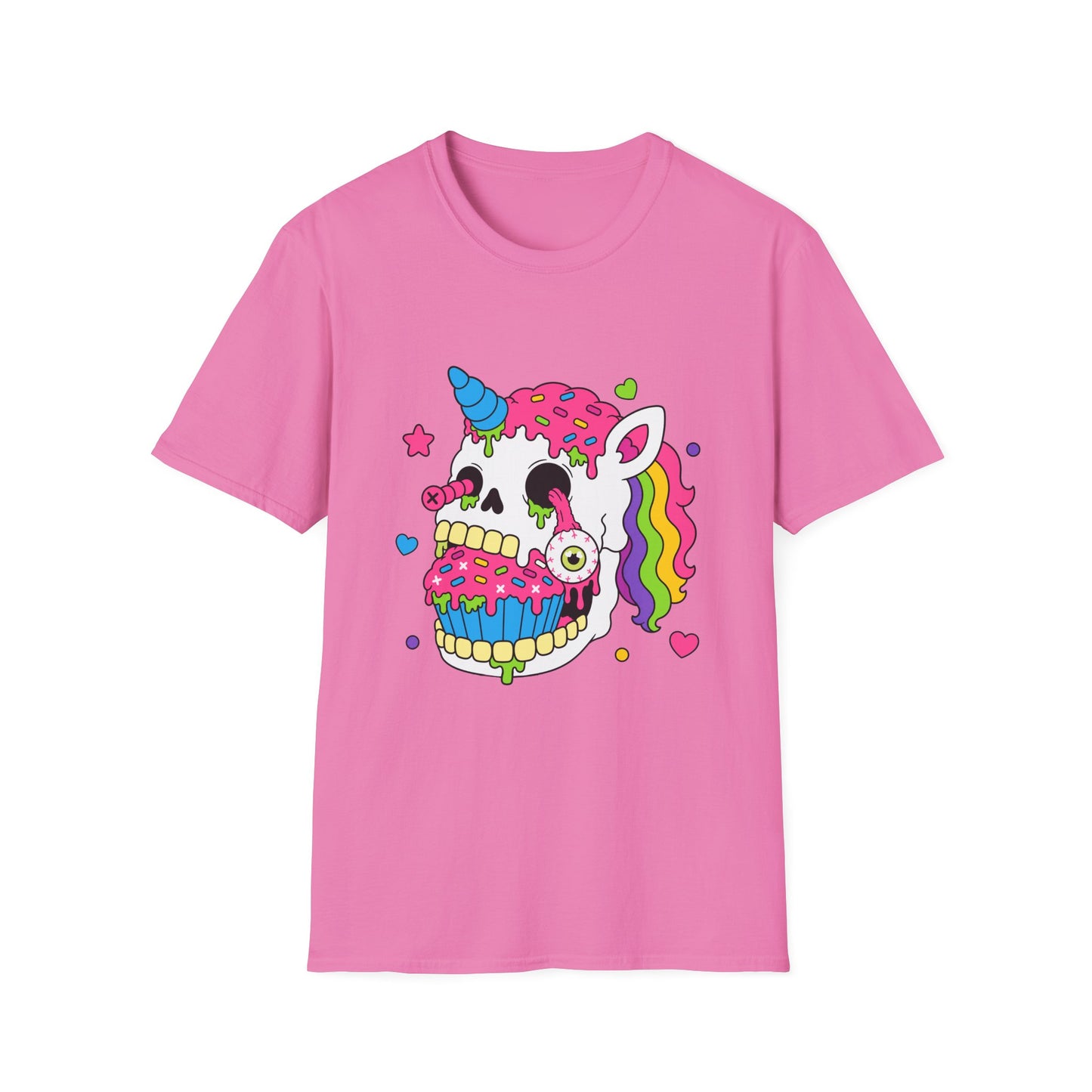 Unicorn Skull Cupcake Tee – Unisex Cotton Graphic T-Shirt