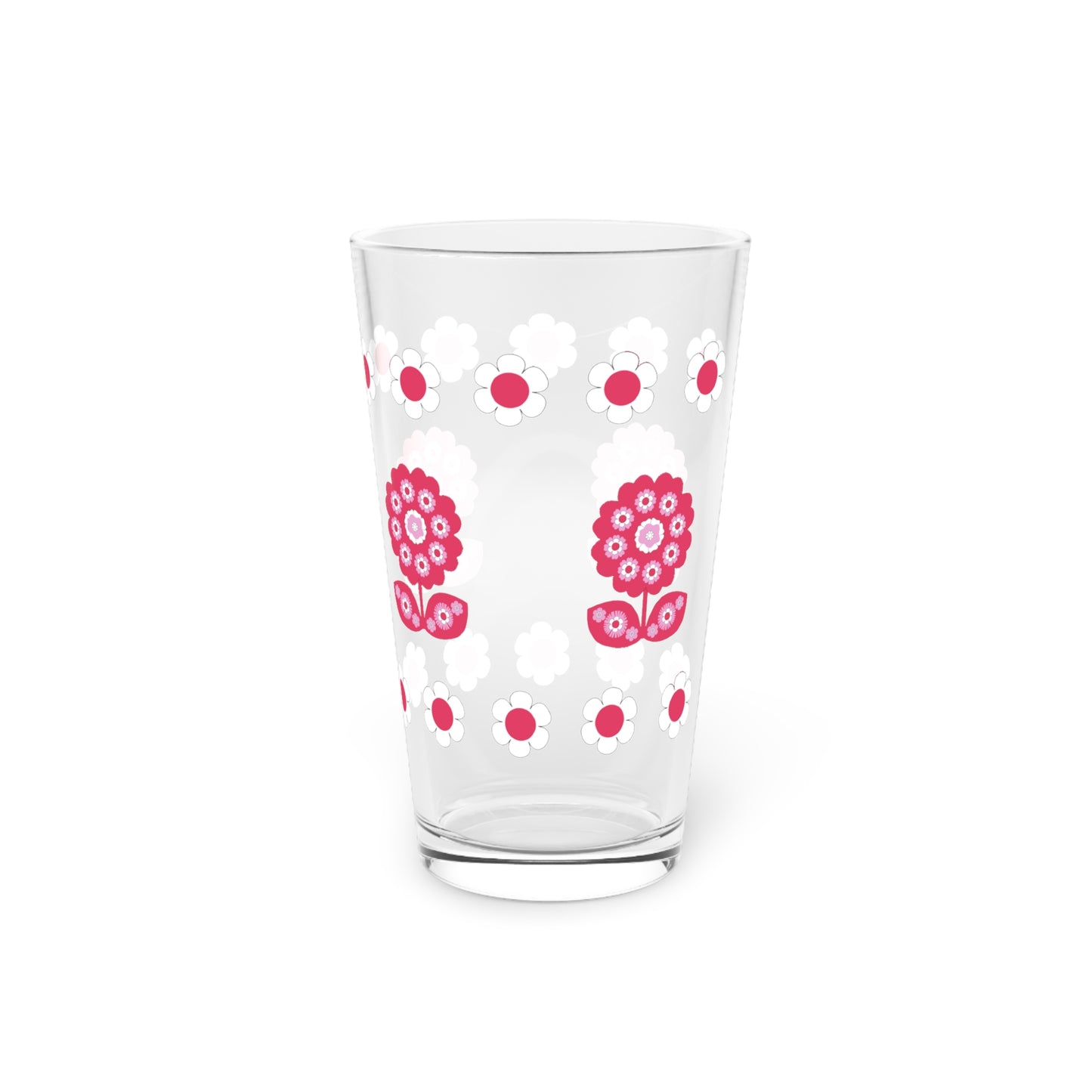 Retro Flower Child RED Pint Glass