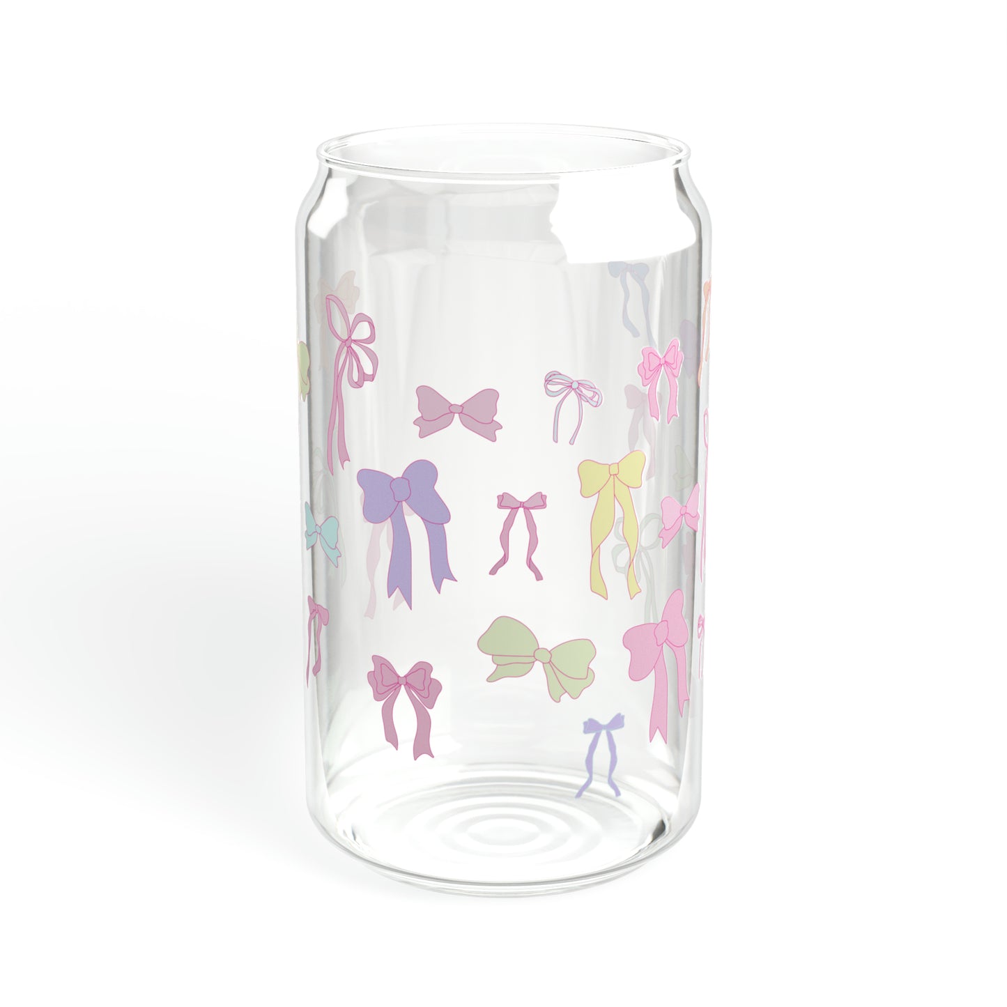 Y2K Soft Girl Aesthetic bow Sipper Glass, 16oz